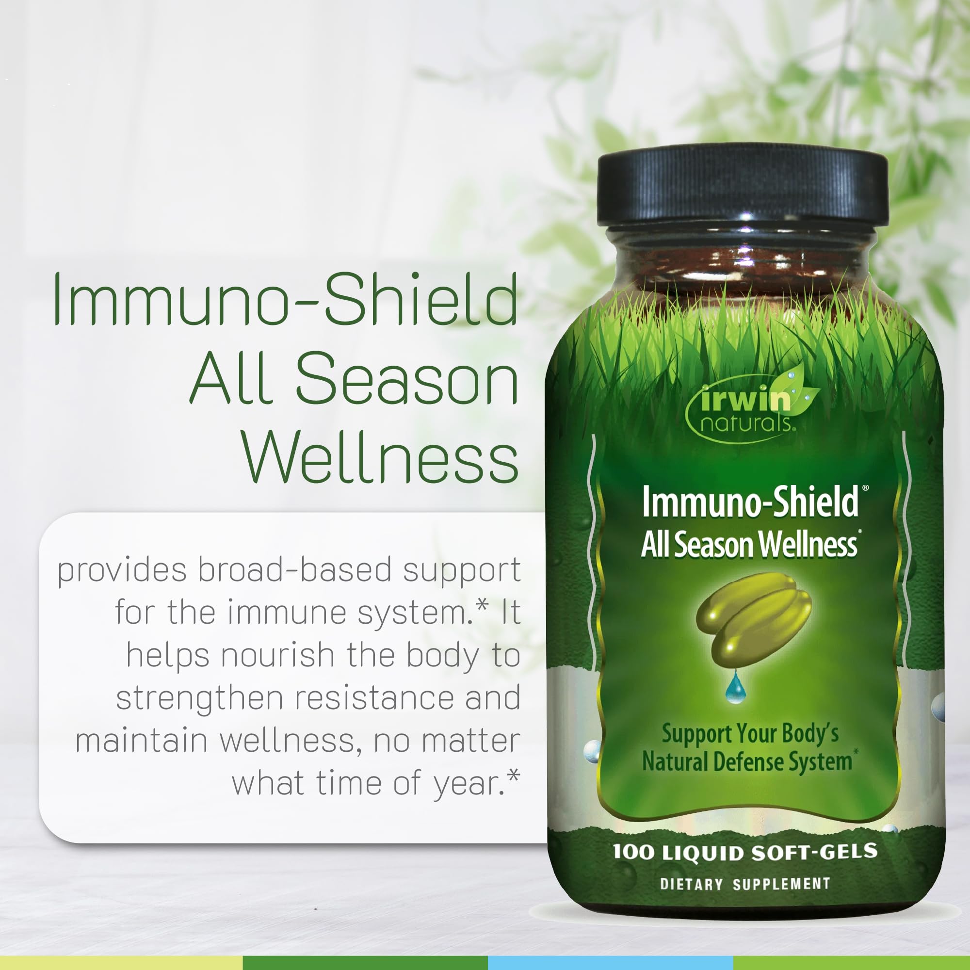 Irwin Naturals Immuno-Shield All Season Wellness for Body's Natural Defense System - 100 Liquid Softgels (2 Pack) Irwin Naturals Au supplements