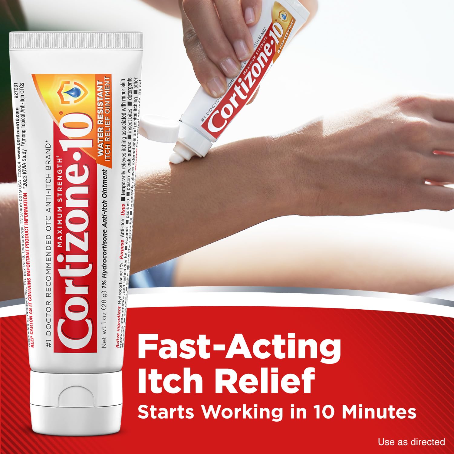 Cortizone-10 Maximum Strength Water Resistant Itch Relief Ointment, 1% Hydrocortisone, Fast-Acting, Anti-Itch Cream for Bug Bites, Rash, Eczema, Psoriasis, Poison Ivy, Oak, Sumac & More, 1 oz Cortizone 10 Au supplements