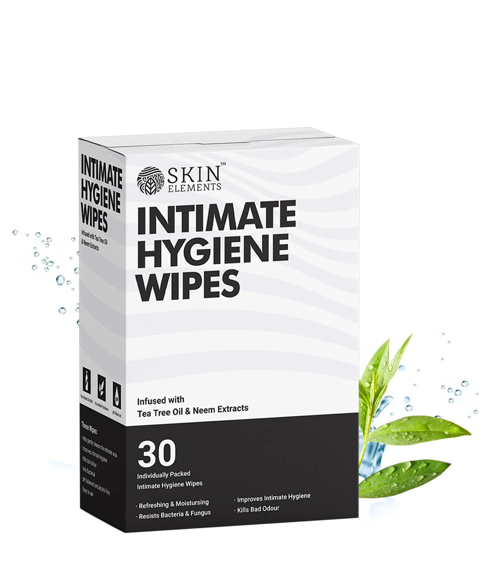 Skin Elements Intimate Hygiene Wipes | pH Balanced Wipes with Tea Tree Oil | Avoids Itching and Bad Odor Skin Elements Au supplements
