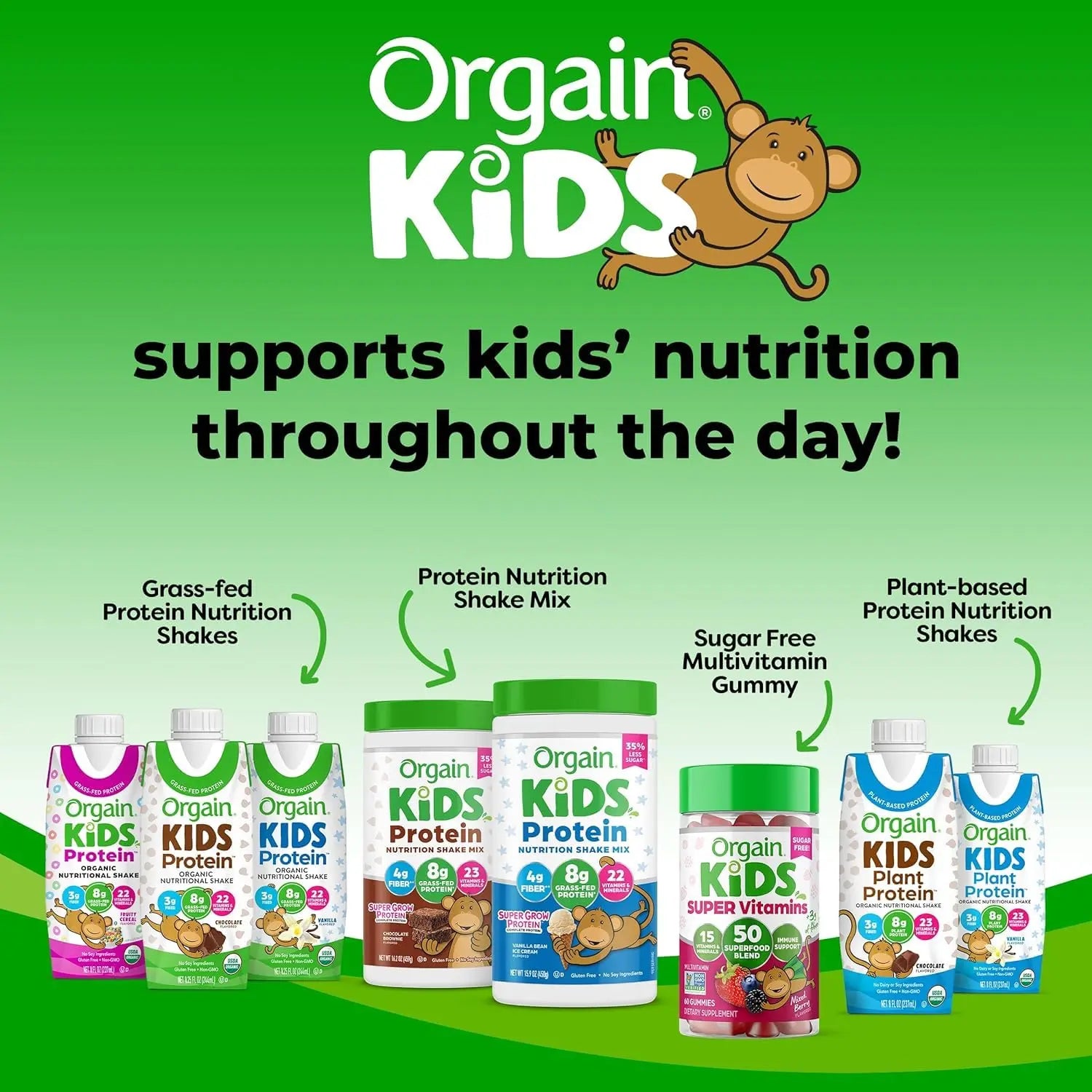 Orgain Organic Kids Nutritional Protein Shake, Fruity Cereal - Kids Snacks with 8g Dairy Orgain Au supplements