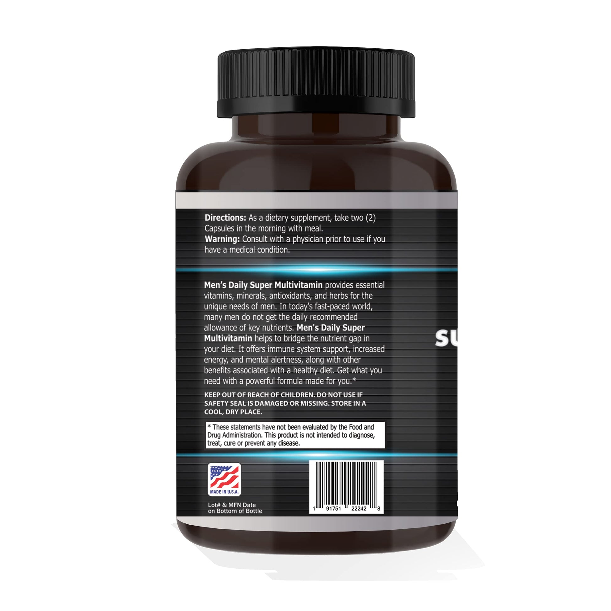 Focus Pharmacology Men's Daily Super Multi-Vitamin for Men - 60 Ct Blend of Vitamins, Minerals, Plus Herbs for Prostate Health and General Energy/Focus Focus Pharmacology Au supplements