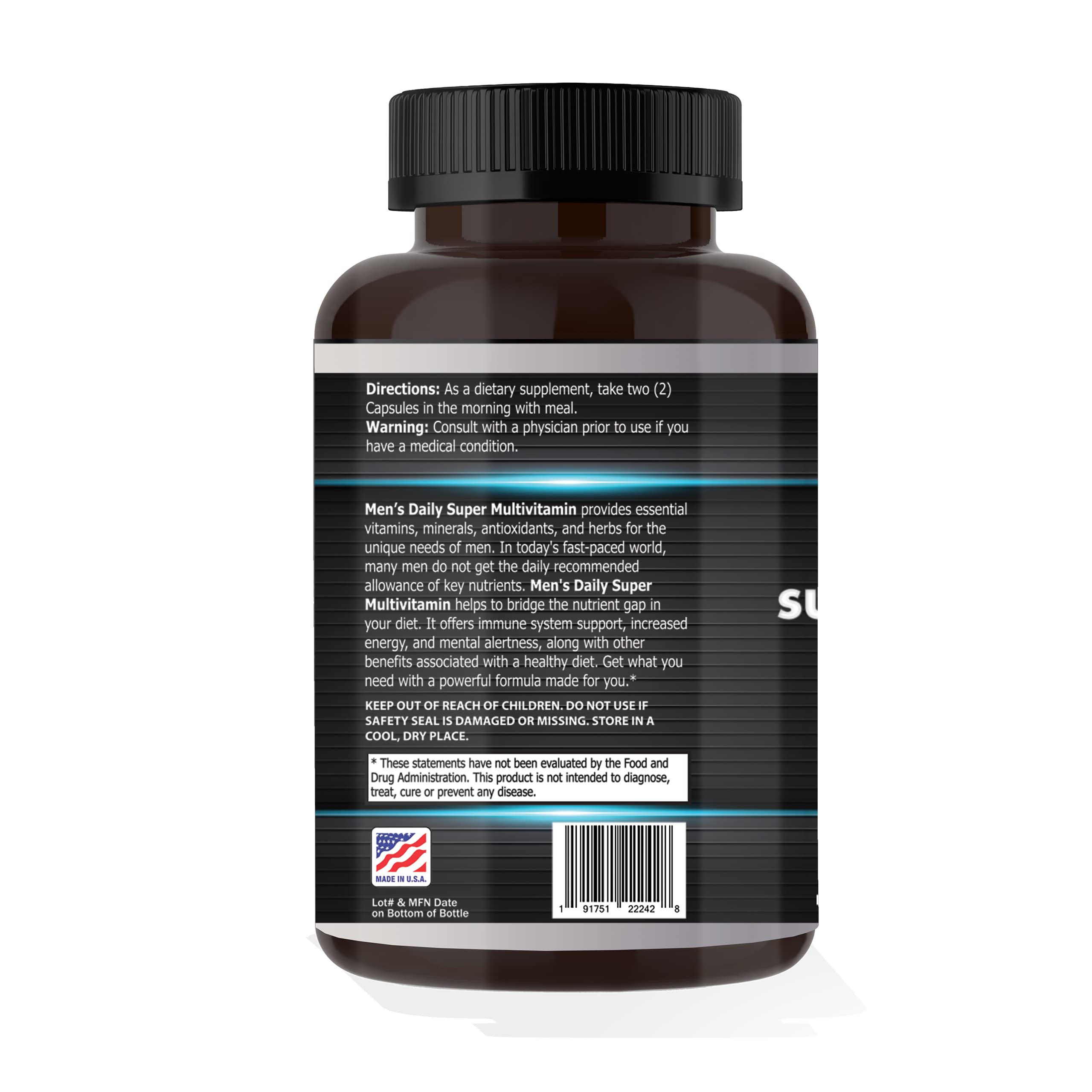 Focus Pharmacology Men's Daily Super Multi-Vitamin for Men - 60 Ct Blend of Vitamins, Minerals, Plus Herbs for Prostate Health and General Energy/Focus Focus Pharmacology Au supplements