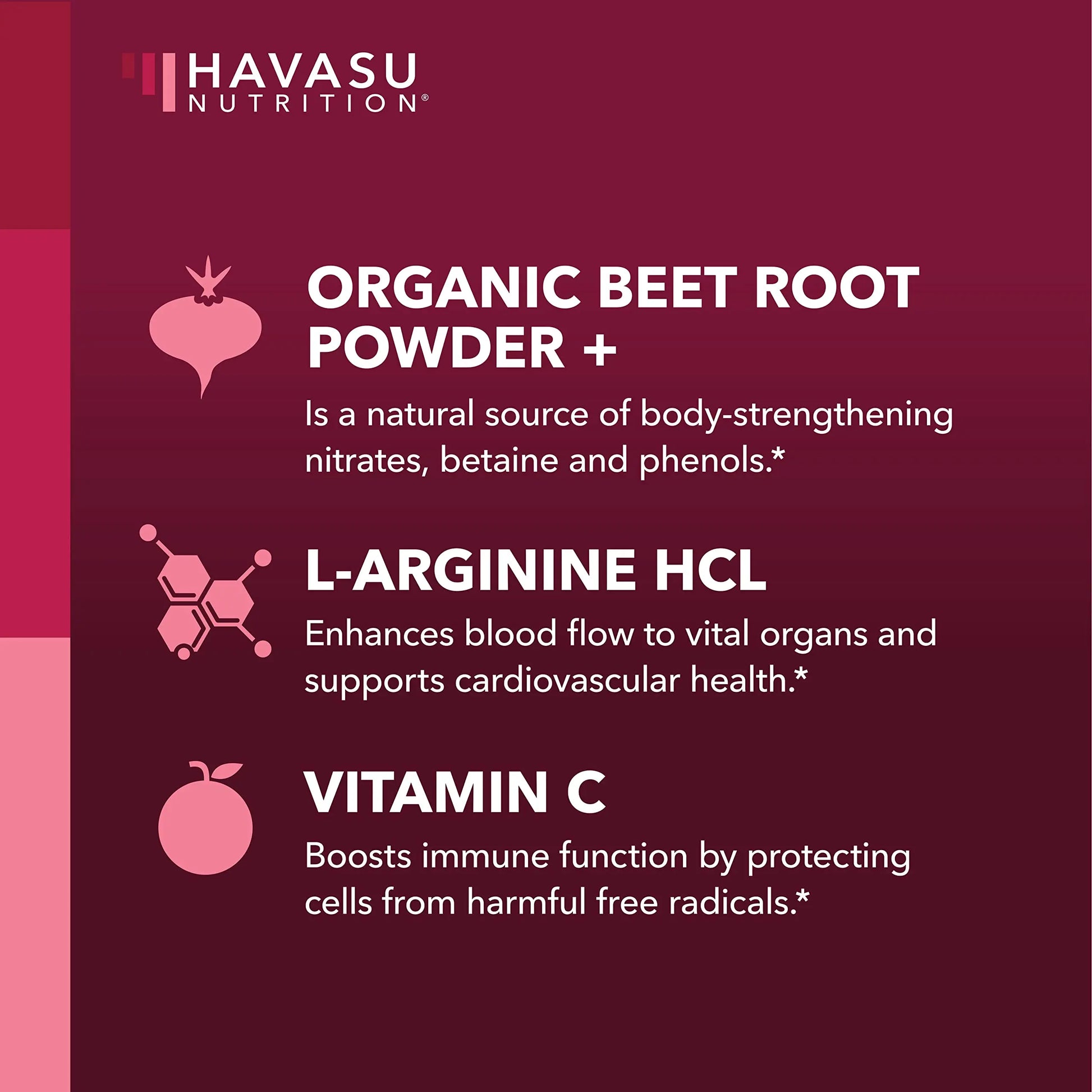 Organic Beet Root Powder with BCAA and L-Arginine for Energy and Stamina Support HAVASU NUTRITION Au supplements