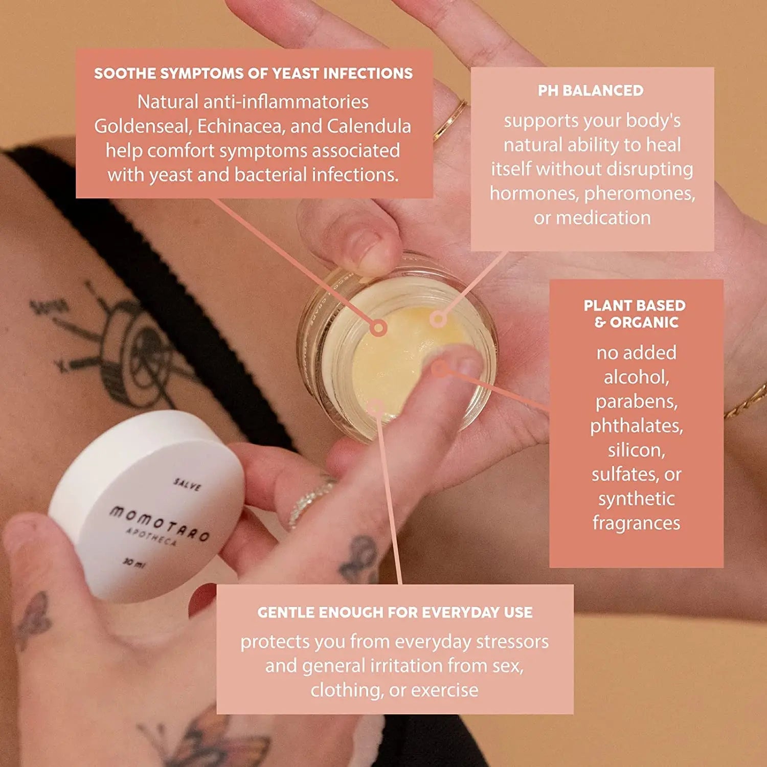 MOMOTARO APOTHECA Vaginal Moisturizer, Organic Vulva Salve - Intimate Soothing Balm MOMOTARO APOTHECA Au supplements
