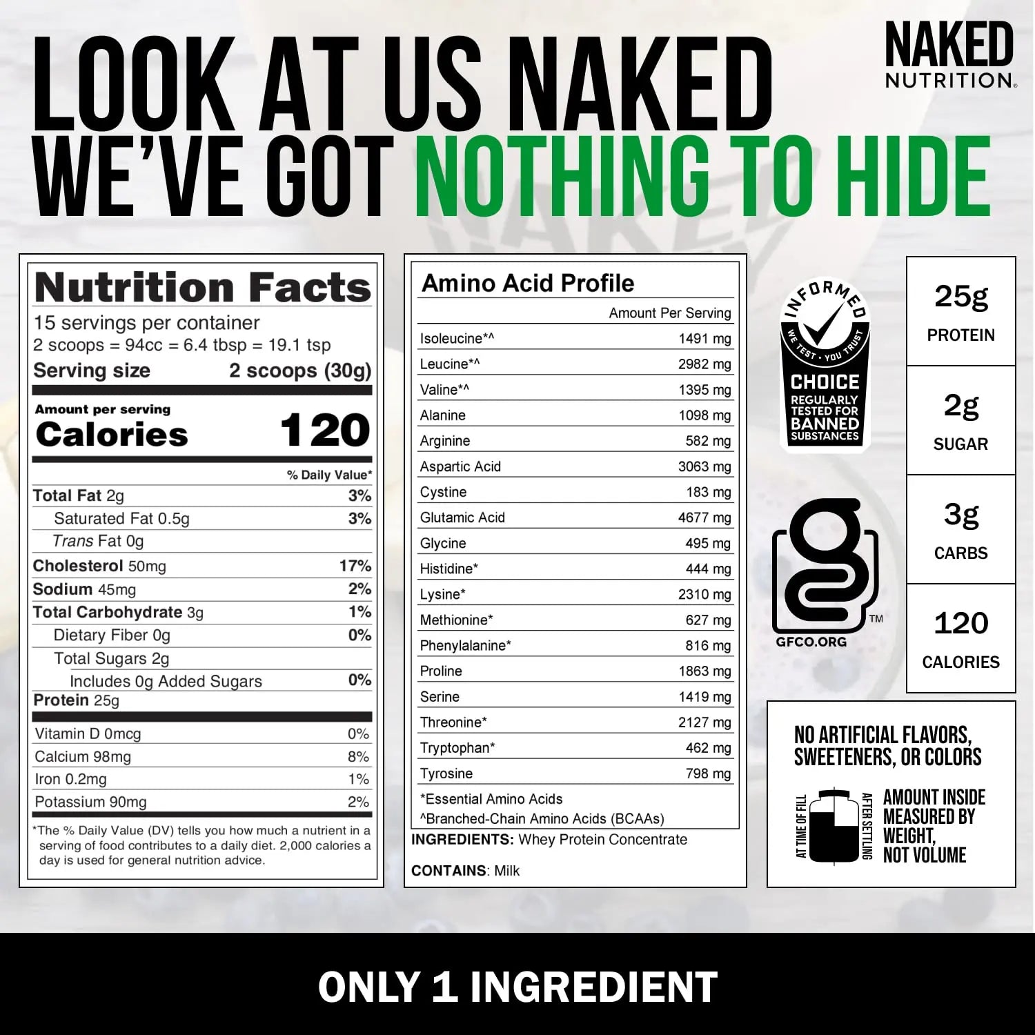 Naked Nutrition Naked Whey 1Lb - Only 1 Ingredient, Grass Fed Whey Protein Powder Naked Nutrition Au supplements