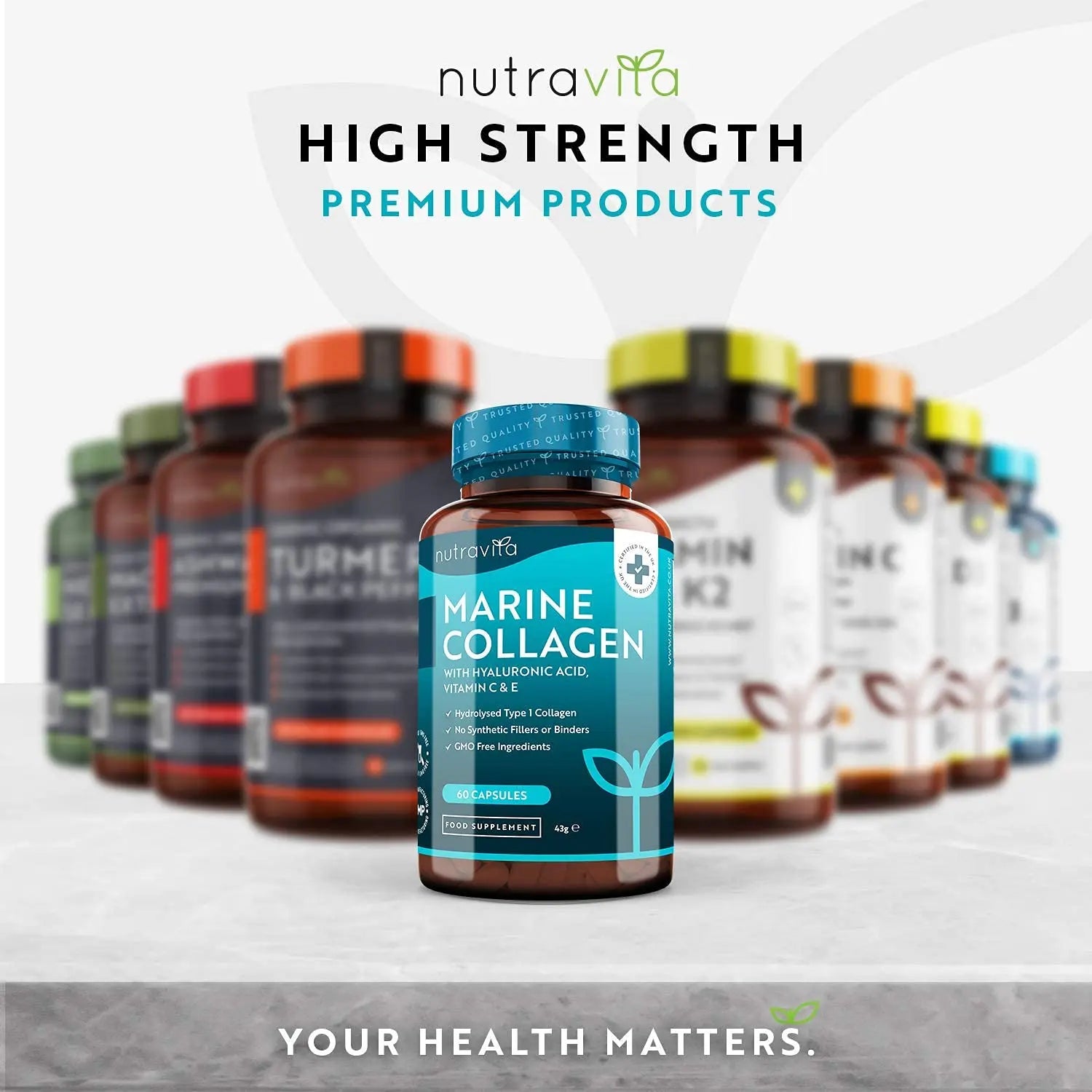 Marine Collagen 1000mg - 60 Capsules of Superior Type 1 Hydrolysed Collagen Nutravita Au supplements