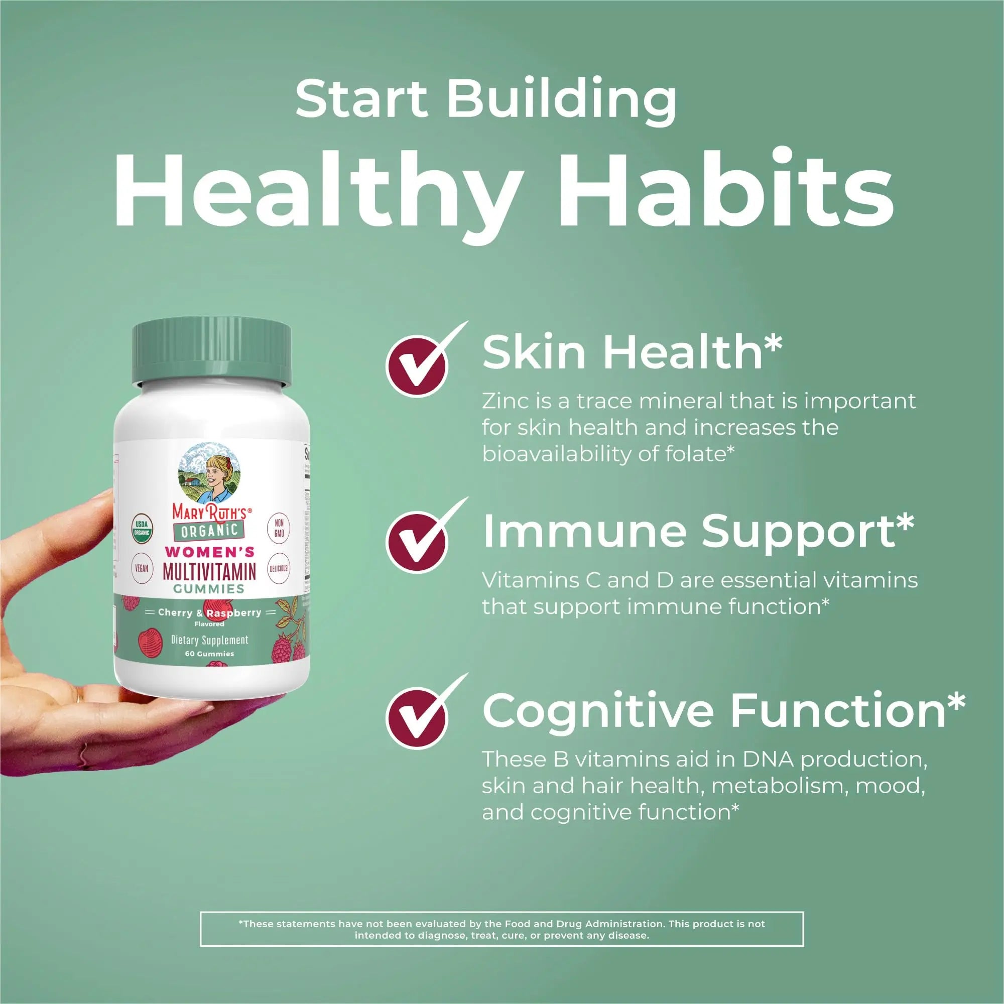 MaryRuth Organics Multivitamin for Women 14 | Women's Multivitamin Gummies for Immune Support| Skin Health | MaryRuth Organics Au supplements