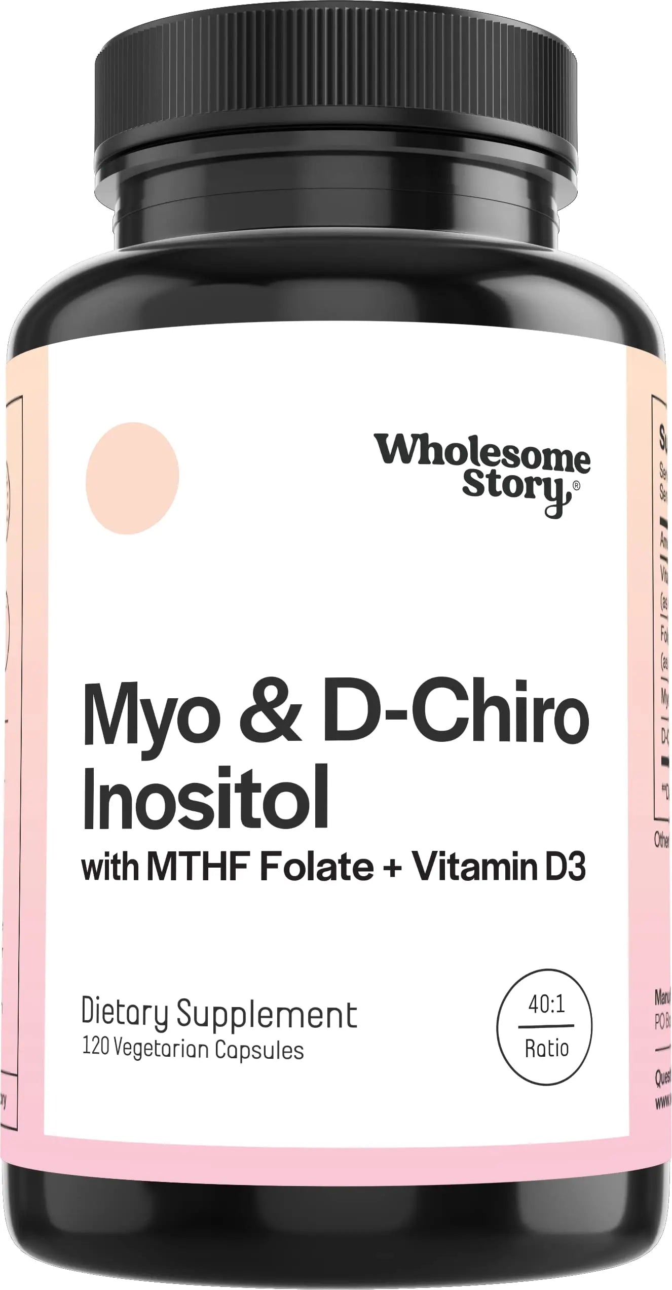 Myo-Inositol & D-Chiro Inositol Capsules with MTHF, Folate, Vitamin D| Support Wholesome Story Au supplements