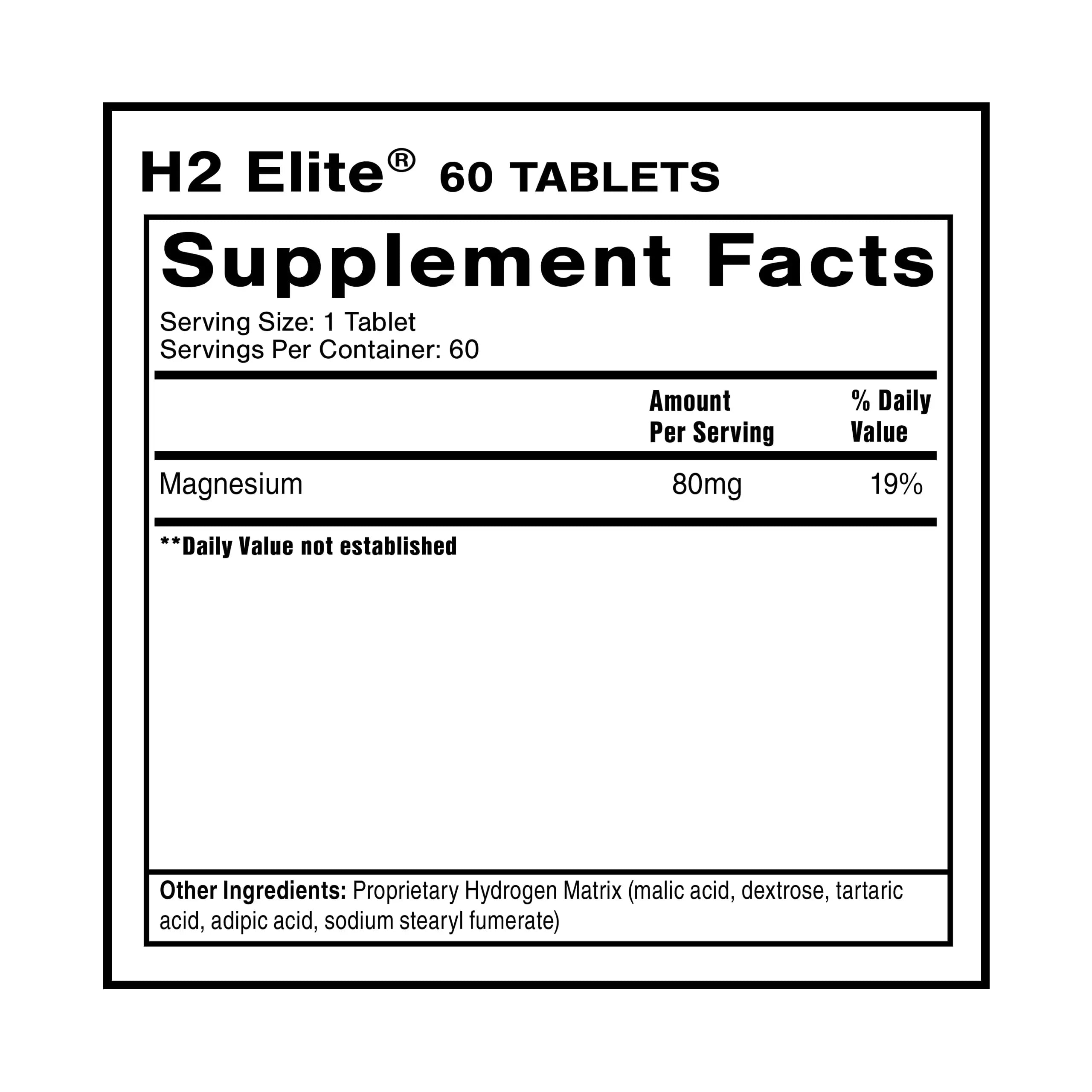 Quicksilver Scientific H2 Elite - Molecular Hydrogen for Energy + Metabolism Support, Water Tablets Perfect for Open Containers - Magnesium Malate Drink Additive (60 Molecular Hydrogen Tablets) Quicksilver Scientific Au supplements
