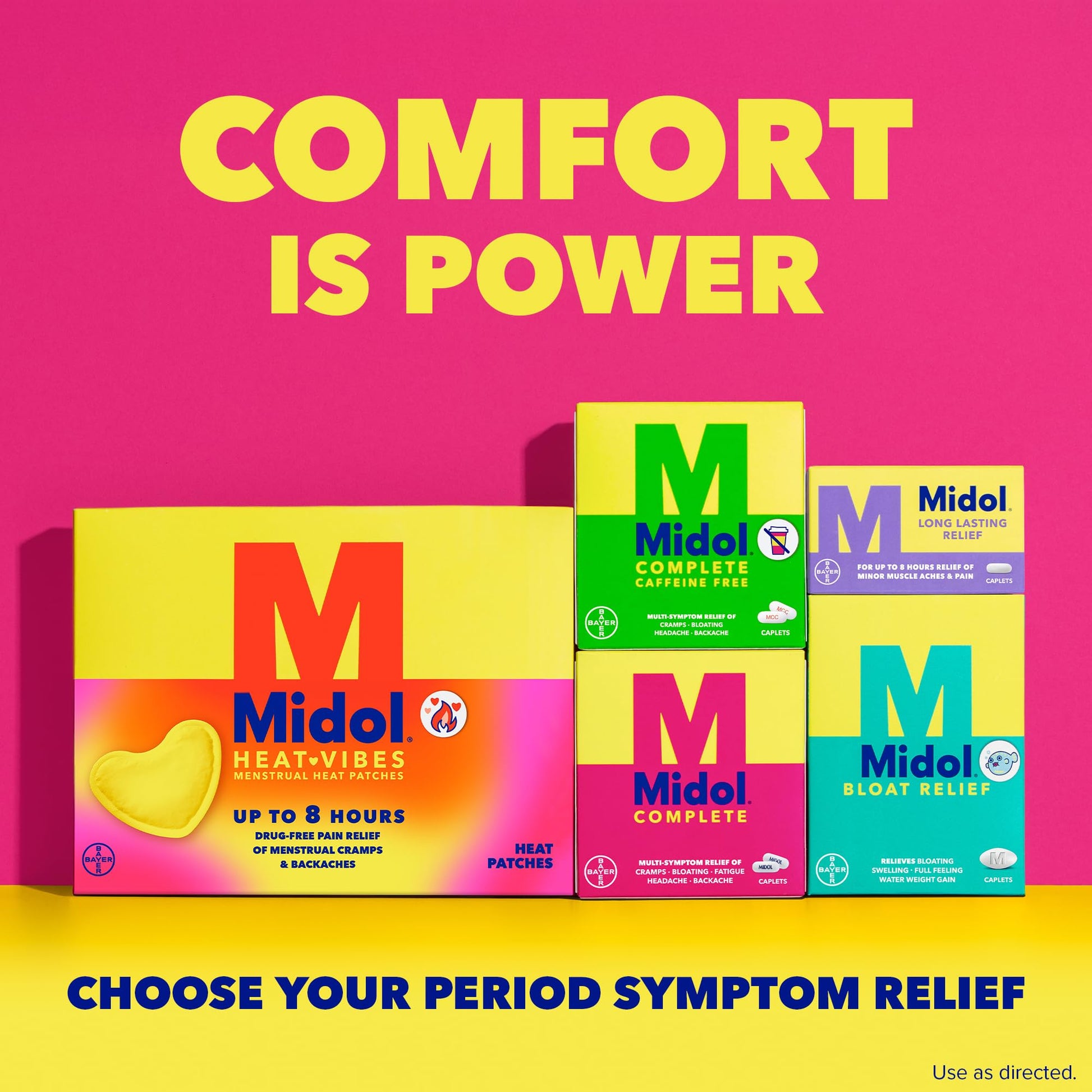 Midol Complete On The Go Caplets with Acetaminophen for Menstrual Symptom Relief, Period Cramp and Menstrual Pain Relief, 50 Count (25 Pouches of 2) Midol Au supplements