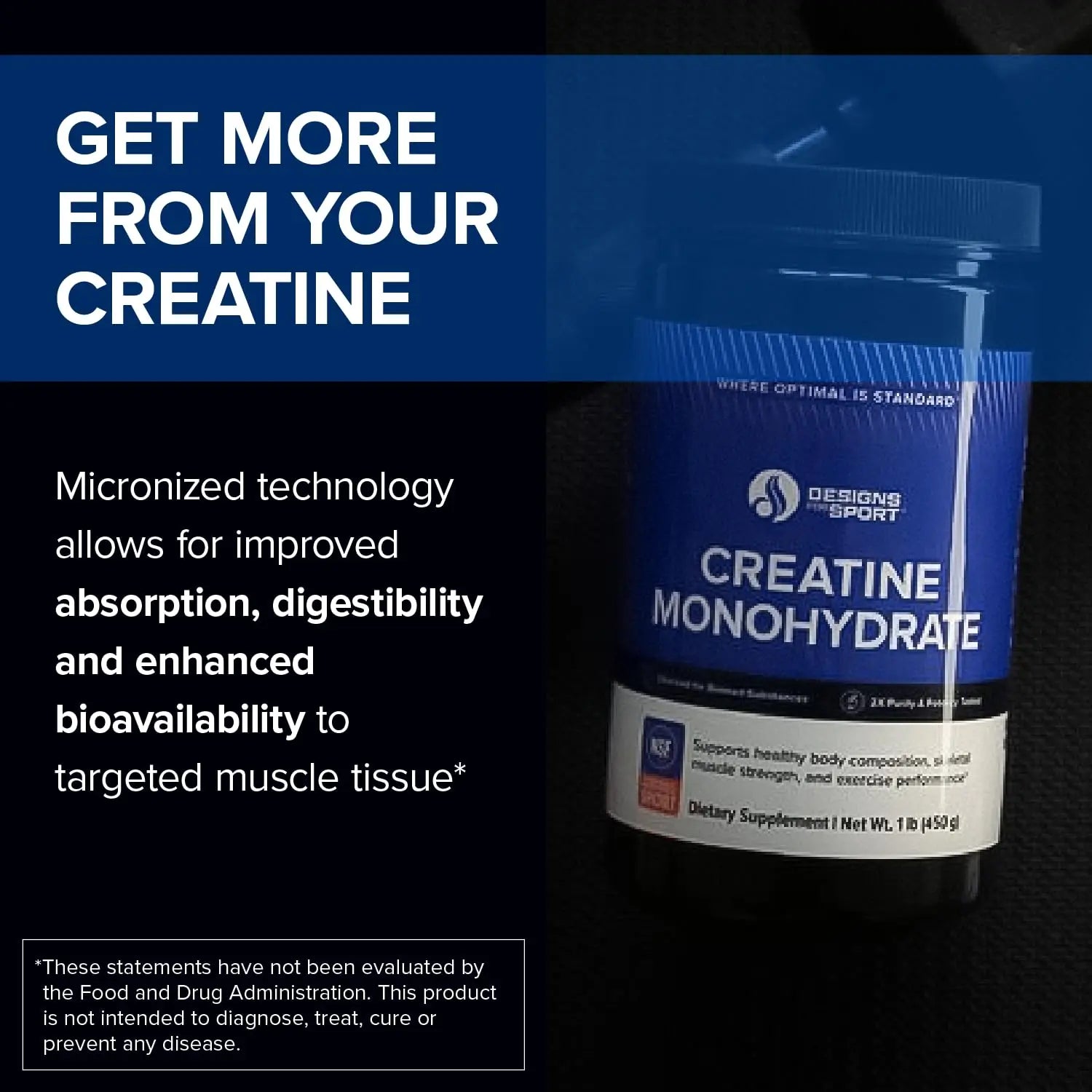 Designs for Sport Creatine Monohydrate Powder - NSF Certified for Sport Creatine Designs for Sport Au supplements