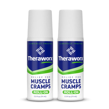 Theraworx Relief for Muscle Cramps Roll-On Fast-Acting Muscle Spasm, Leg Soreness with Magnesium Sulfate - 2.5 oz - 2 Count Theraworx Au supplements