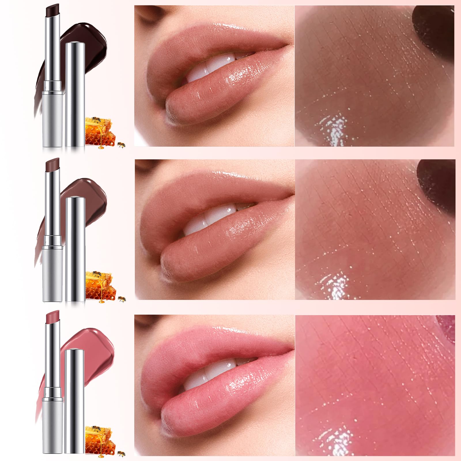 Erinde 2PCS Honey Lipstick Tinted Lip Balm - Hydrating Natural Glossy Lip Balm, Sheer Lightweight Color, Moisturizing Lipstick Makeup Lip Care Balm with a Hint of Natural Black Cherry Tint Erinde Au supplements