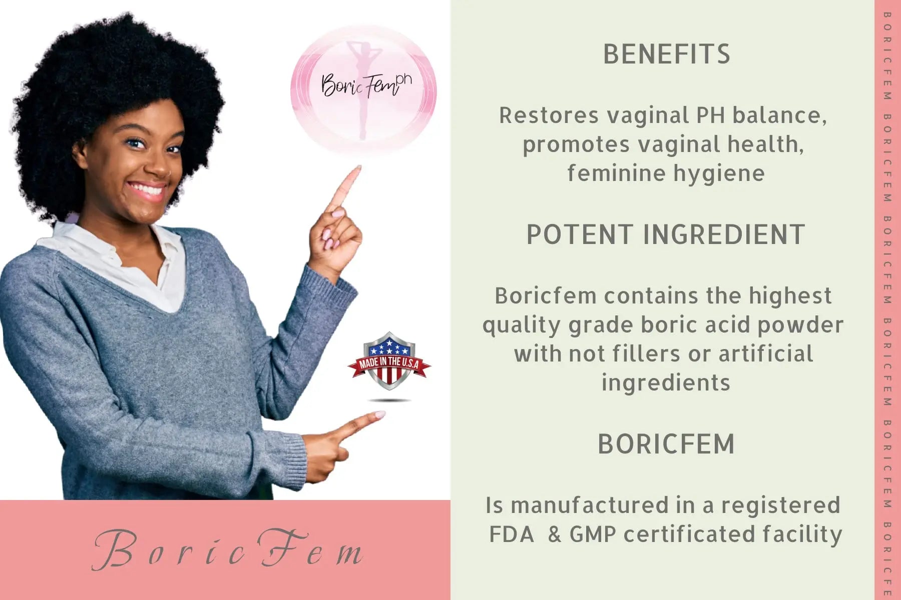N'More Boric Acid Vaginal Suppositories - 30 Count, 600mg - 100% Pure Made in USA N'More Au supplements