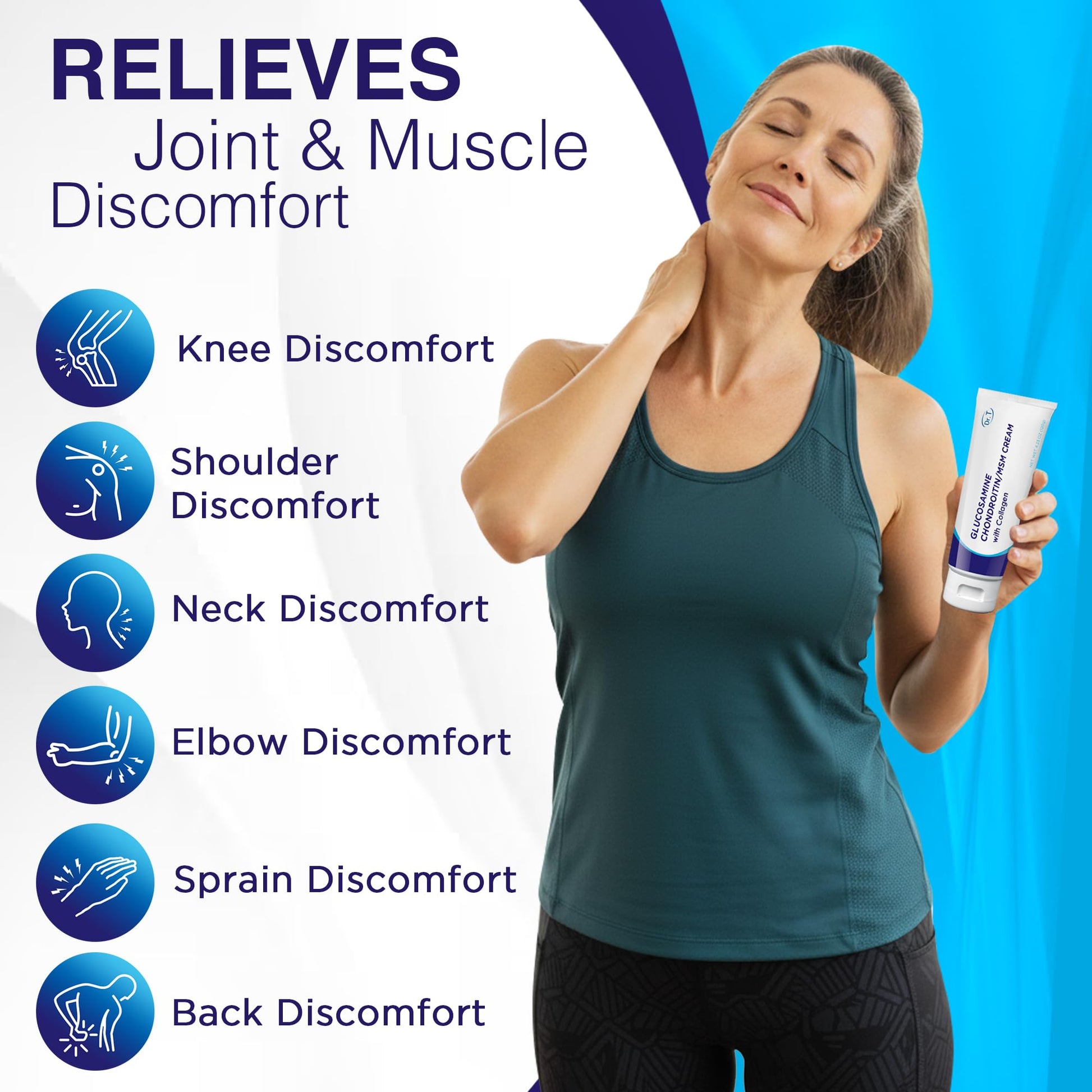 Dr. T Glucosamine Chondroitin Cream - Premium Formula with MSM and Collagen for Joint and Muscle Discomfort - Maintains Joint Strength, Flexibility & Muscle Mobility - 4.23 oz / 120g (3 Pack) Dr. T Au supplements