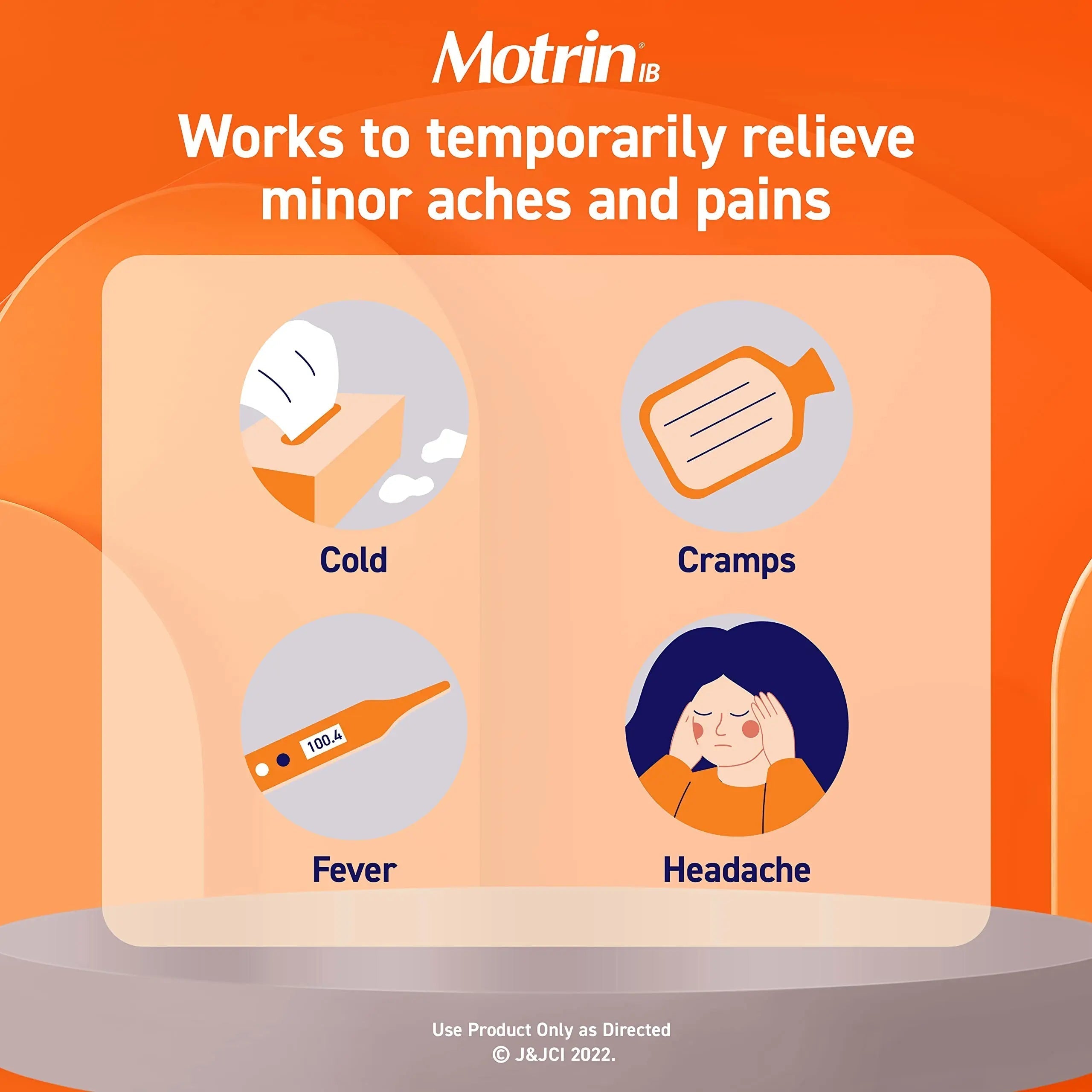 Motrin IB Liquid Gels with 200mg Ibuprofen per Caplet, Pain Reliever & Fever Reducer for Adults, Relief from Minor Arthritis Pain, Muscle Aches, Headache, Menstrual Cramps & Backache, 120 ct Motrin Au supplements