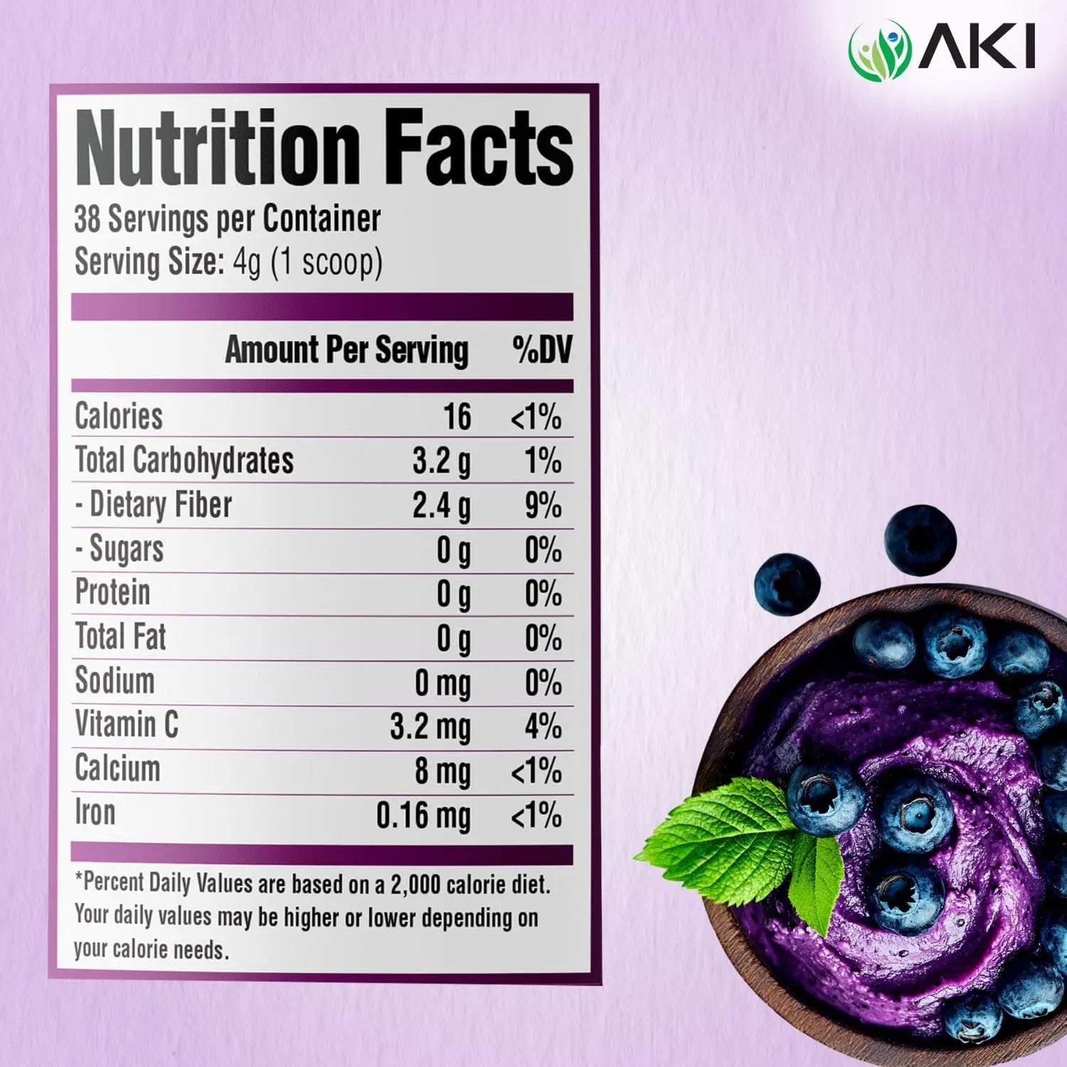 AKI Maqui Berry Extract Powder – Wild Harvested from Patagonia, High in Anthocyanins & Polyphenols, Freeze-Dried Superfruit for Smoothies, Non-GMO, Vegan, 150g/ 5.3 oz AKI ORGANIC Au supplements
