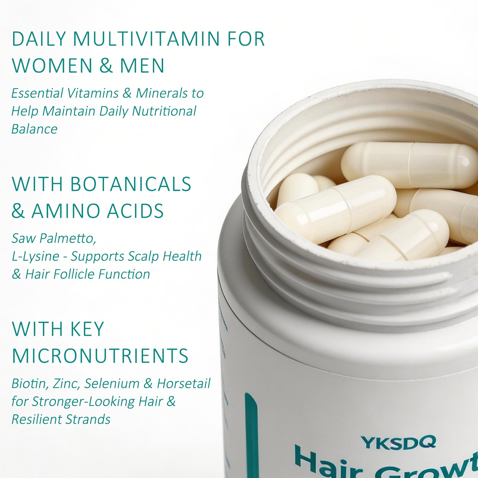 Hair Growth Biotin 10000mcg Supplement with Vitamins A C D E & Calcium - 30-in-1 Formula for Hair & Nails Support, for Women & Men, 30 Servings (1) WOJJ Au supplements