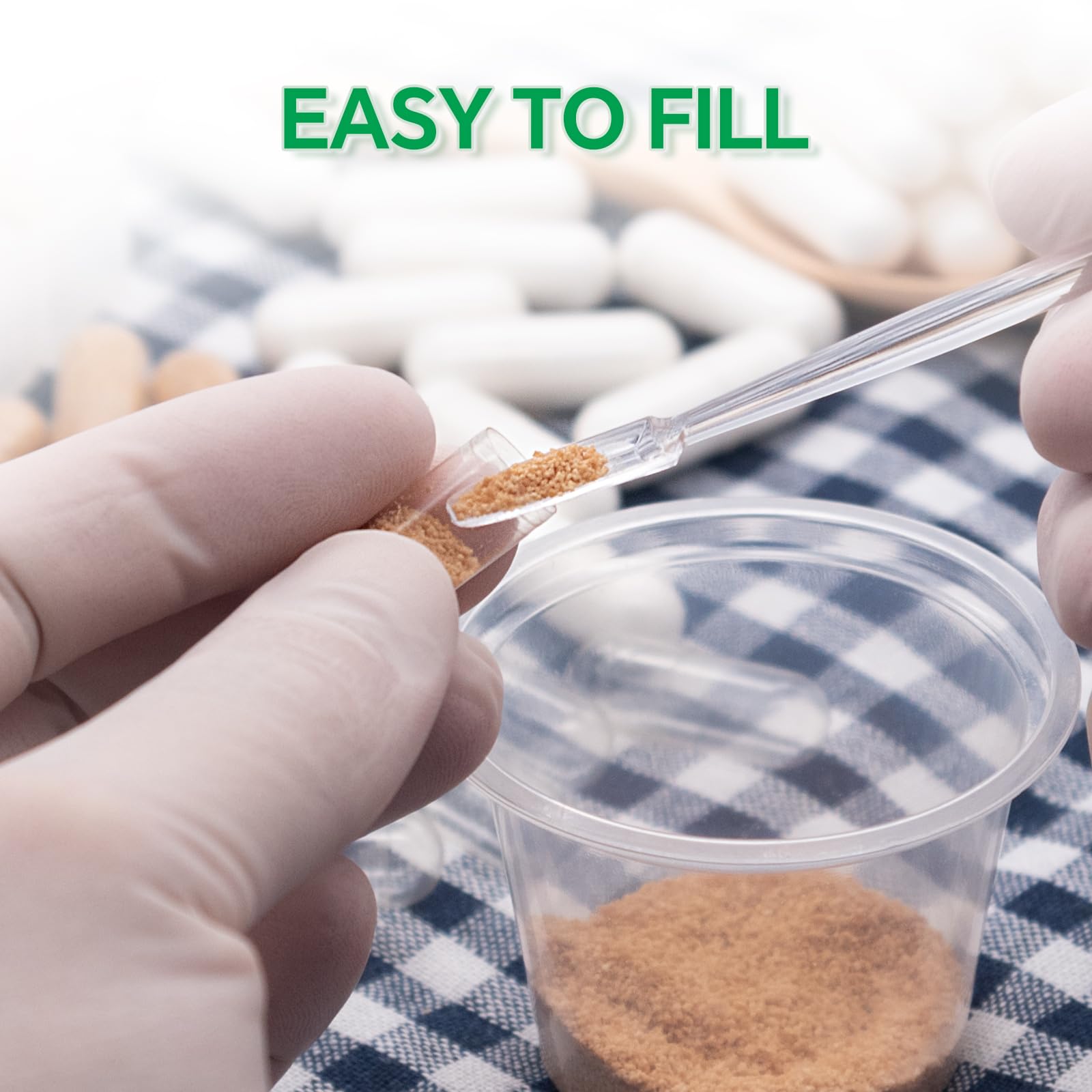Angtai JN Capsules Size 000 Vegan Empty Plant Based Clear (100 Count) Gluten Free, Non-GMO, Halal Certified Pill Caps Filling Kit with 2 Spoons for Vegetarian DIY Your Own Supplements Angtai JN Au supplements