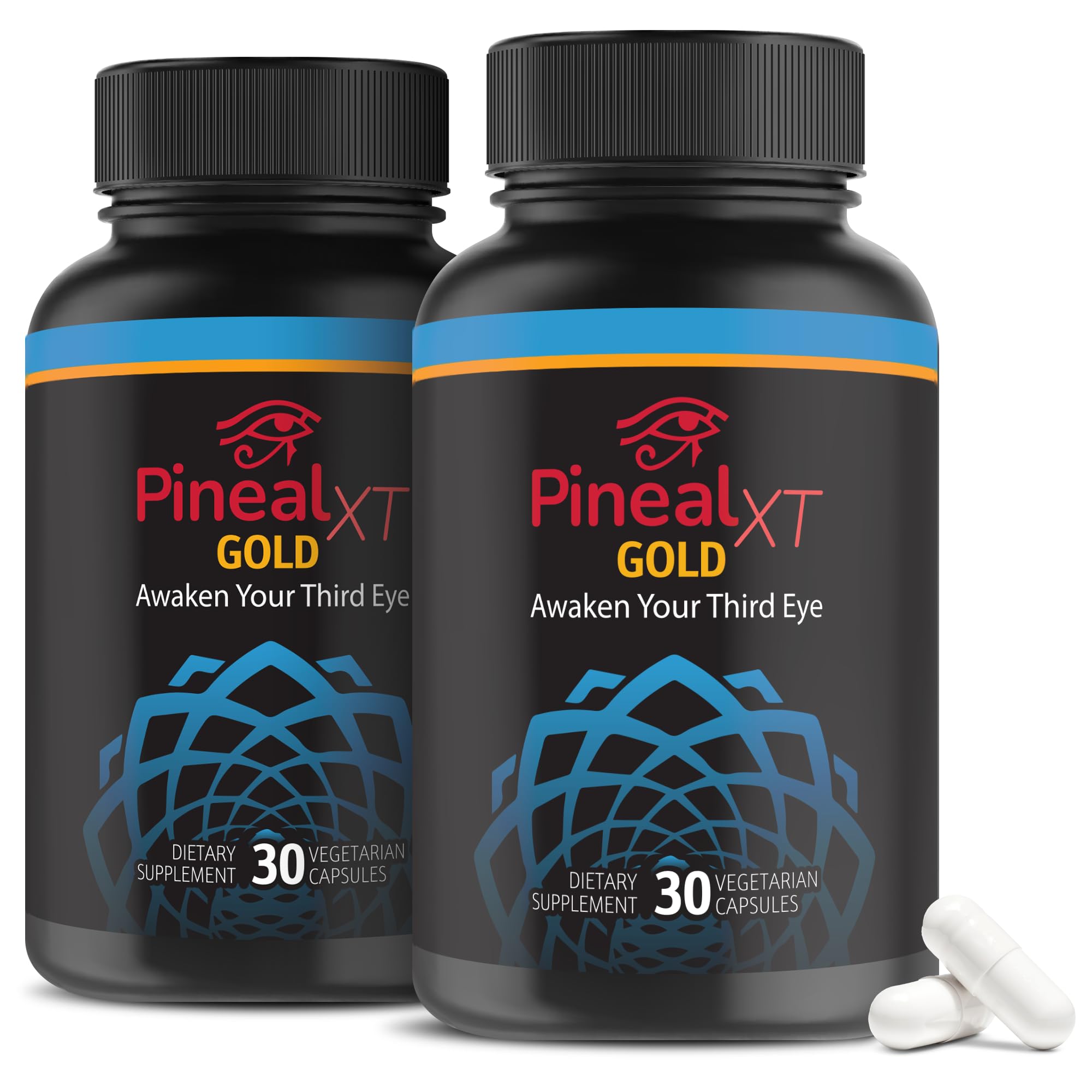 Nutraville Pineal XT Gold - Pineal Gland Supplement - Third Eye Awakening - Focus and Memory Supplement for Brain - 7 Powerful Ingredients Decalcify, Detox, and Activate Your Pineal Gland, 2 Pack Nutraville Au supplements