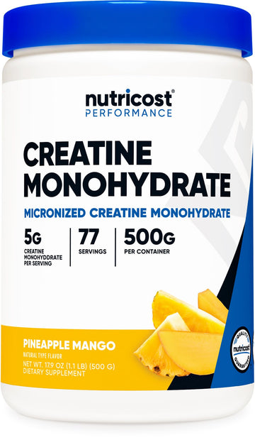 Nutricost Creatine Monohydrate Powder (Pineapple Mango, 500 Gram) - Micronized Nutricost Au supplements