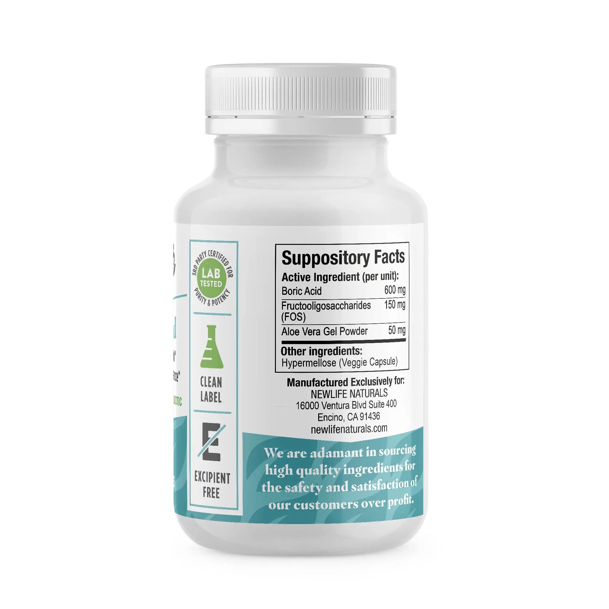 NewLife Naturals Boric Acid Vaginal Suppositories with Aloe Vera & FOS Prebiotic | Women's pH Balance Pills NewLife Naturals Au supplements