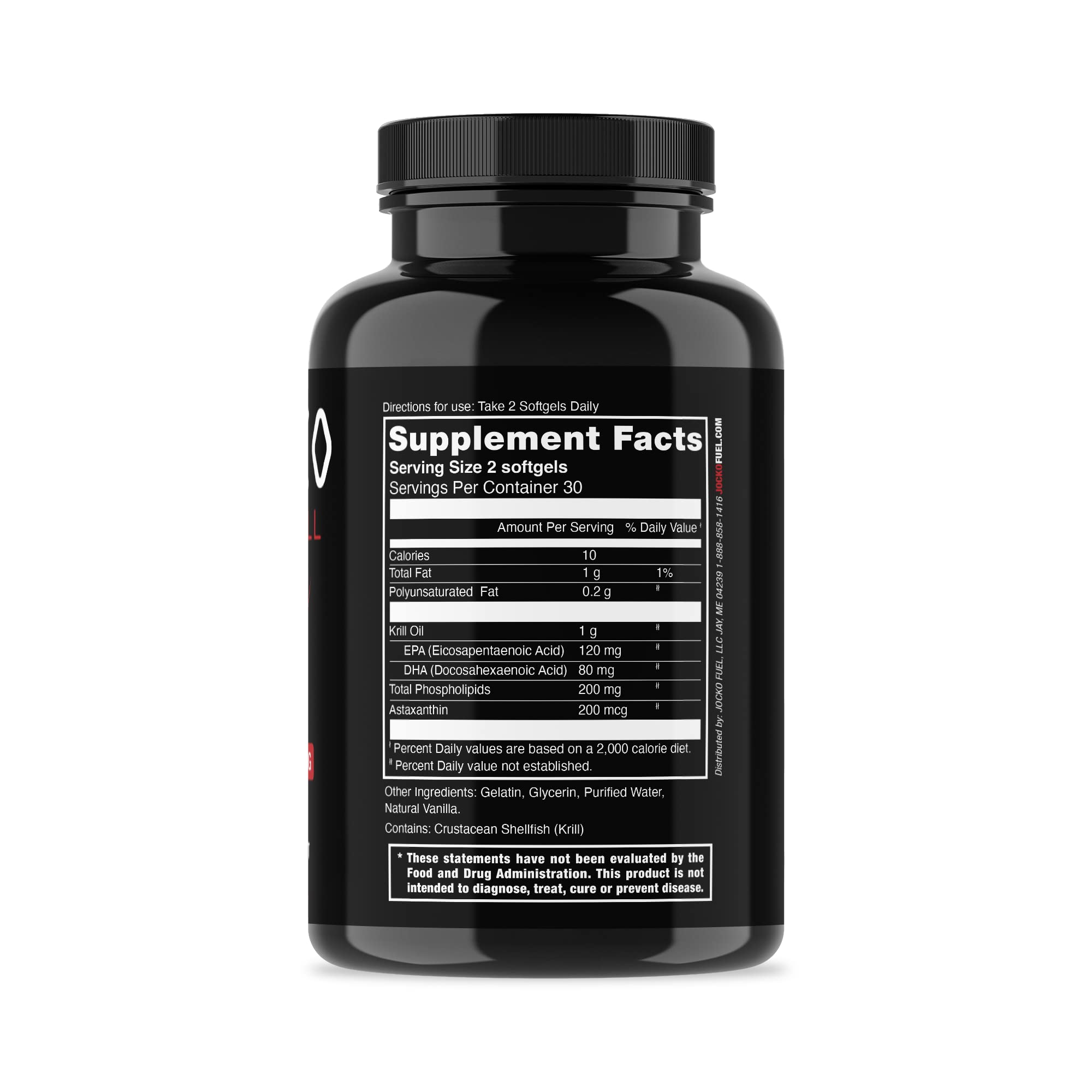 Jocko Fuel Antarctic Krill Oil Omega 3 Fatty Acid Supplements DHA & EPA - 1000mg Softgels - Supports Joints, Mobility & Mental Function (60 Softgels) Jocko Fuel Au supplements