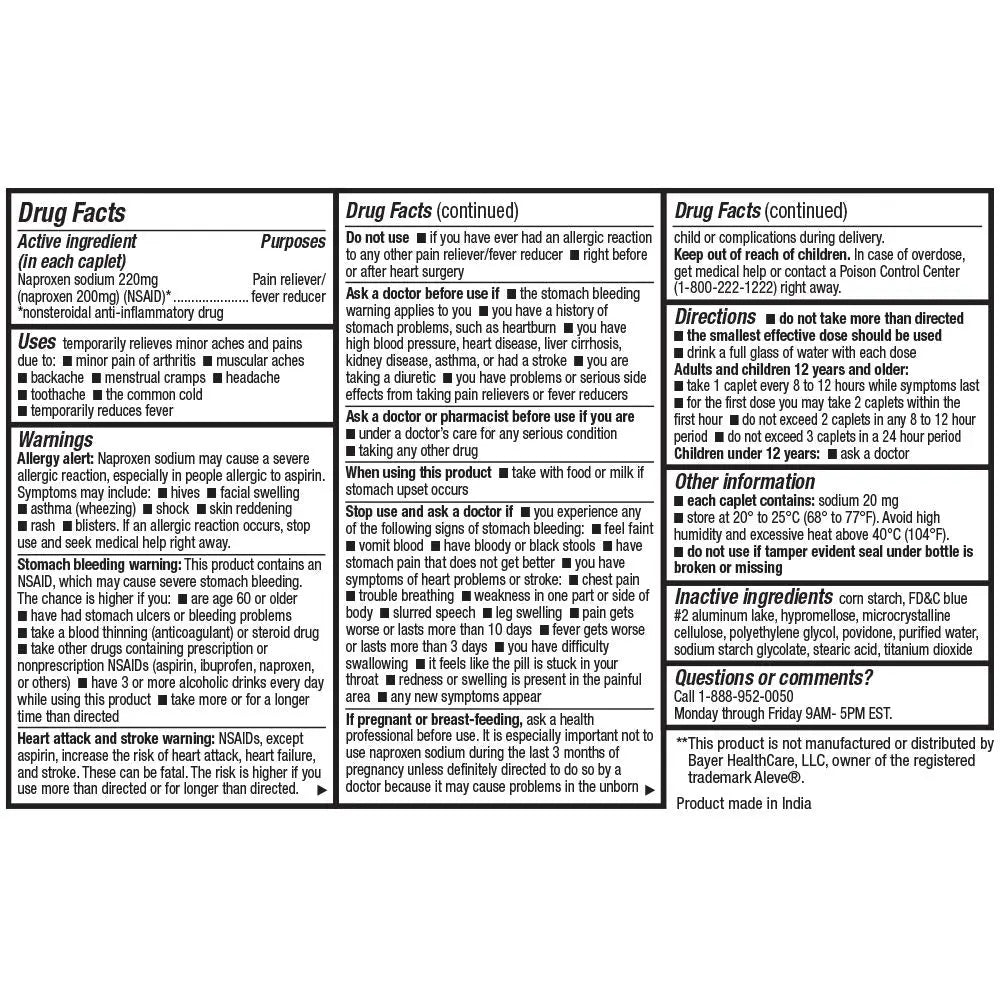 HealthA2Z® Naproxen Sodium 220mg | 300 Caplets | NSAID | Pain Reliever & Fever Reducer HealthA2Z Au supplements