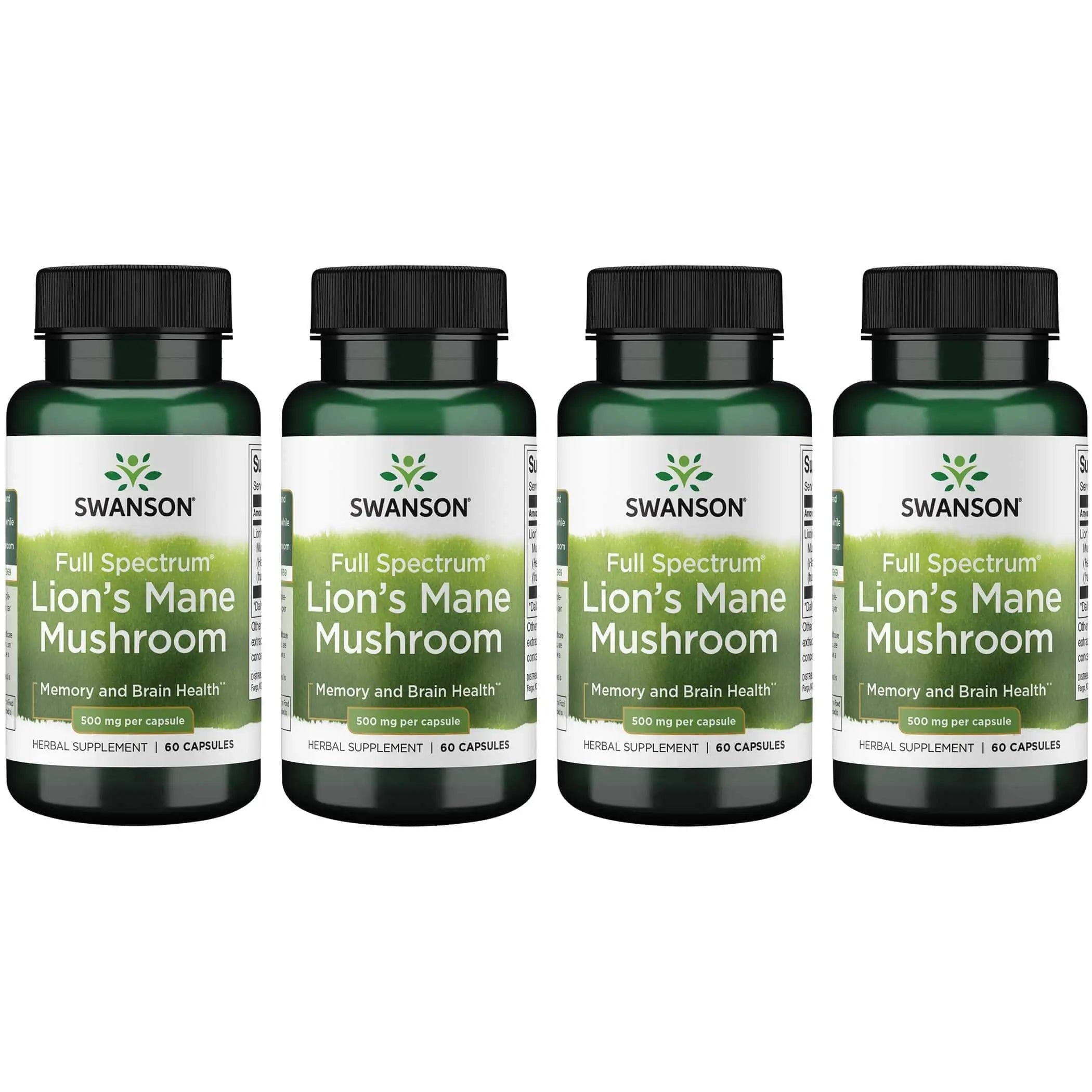 Swanson Lion's Mane Mushroom Capsules - 500 mg Each, 60 Capsules - Swanson Au supplements