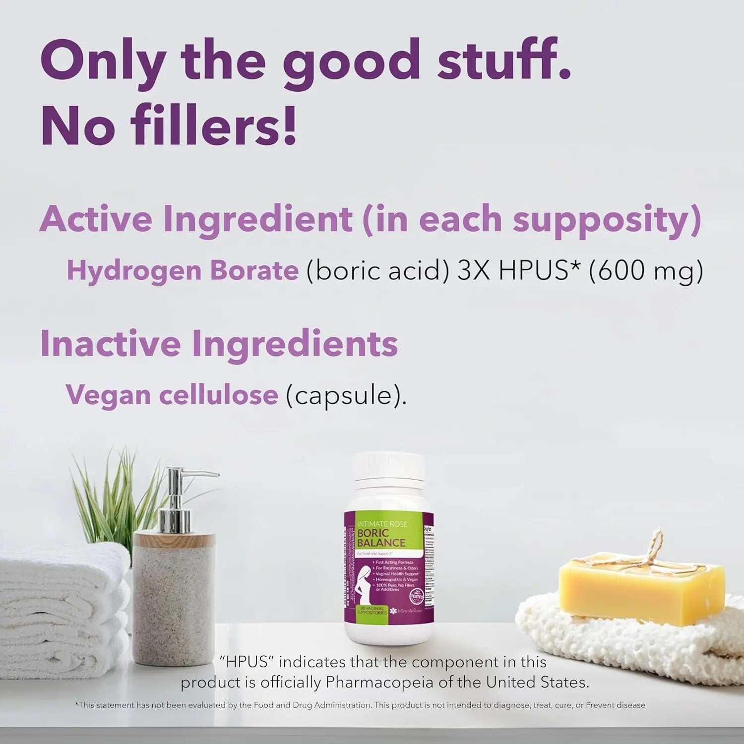 Intimate Rose Boric Acid Suppositories - Manages Odor - Promote pH Balance for Women Vaginal Intimate Rose Au supplements