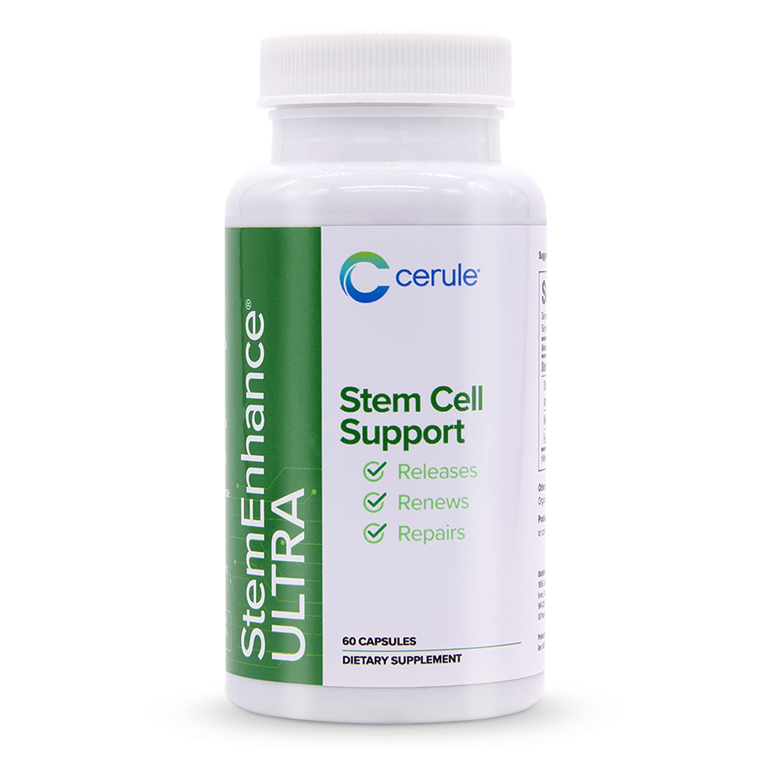 Cerule StemEnhance Ultra Natural Stem Cell Support Supplement – Freshwater Microalgae and Marine Macroalgae Extracts for Cellular Renewal, Immune Function, Energy, and Tissue Recovery – 60 Capsules Cerule Au supplements