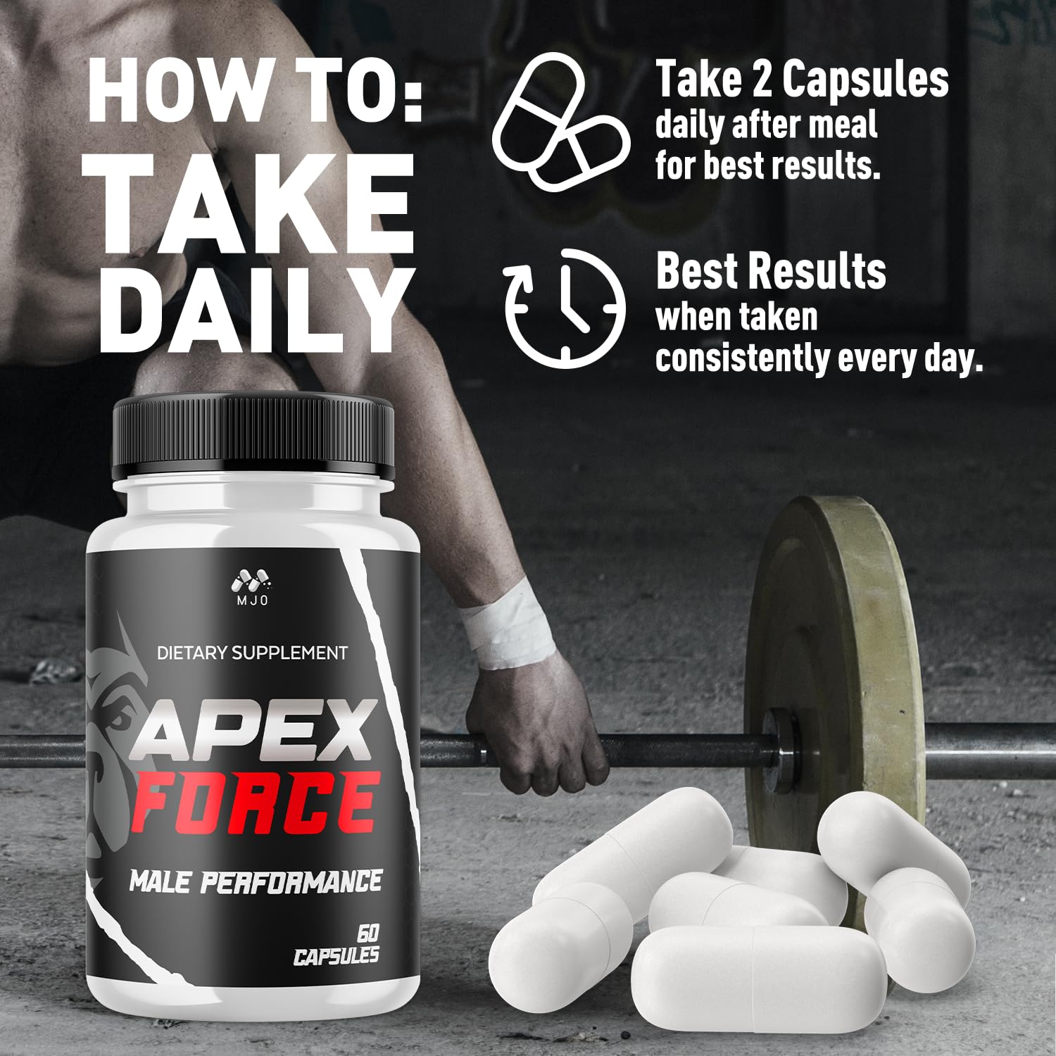 Apex Force Capsules, Official ApexForce Supplement Pills with All Natural Ingredients, Apex Force Maximum Strength Support with Premium Vitamins for Advanced Health & Overall Wellness (60 Capsules) MJO Au supplements