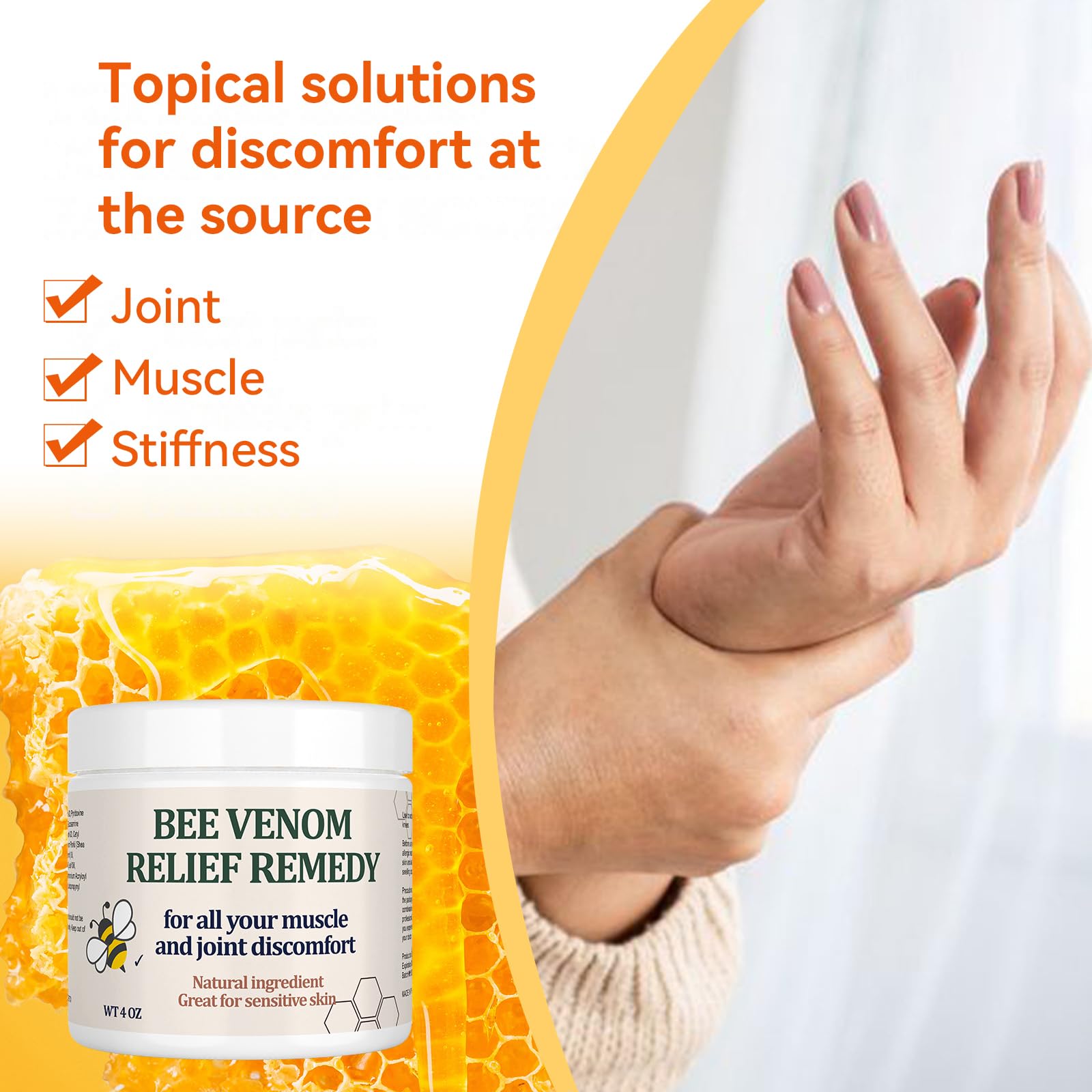 KOKOMAANE Bee Venom Muscle Cream, Maximum Strength Joint & Bone Soothing Ointment, for Shoulder, Back, Neck, Hands, Knuckle, Elbow, Feet, Leg, Knees, Ankle, Arthritis, Meniscus, for Adults, Elder KOKOMAANE Au supplements