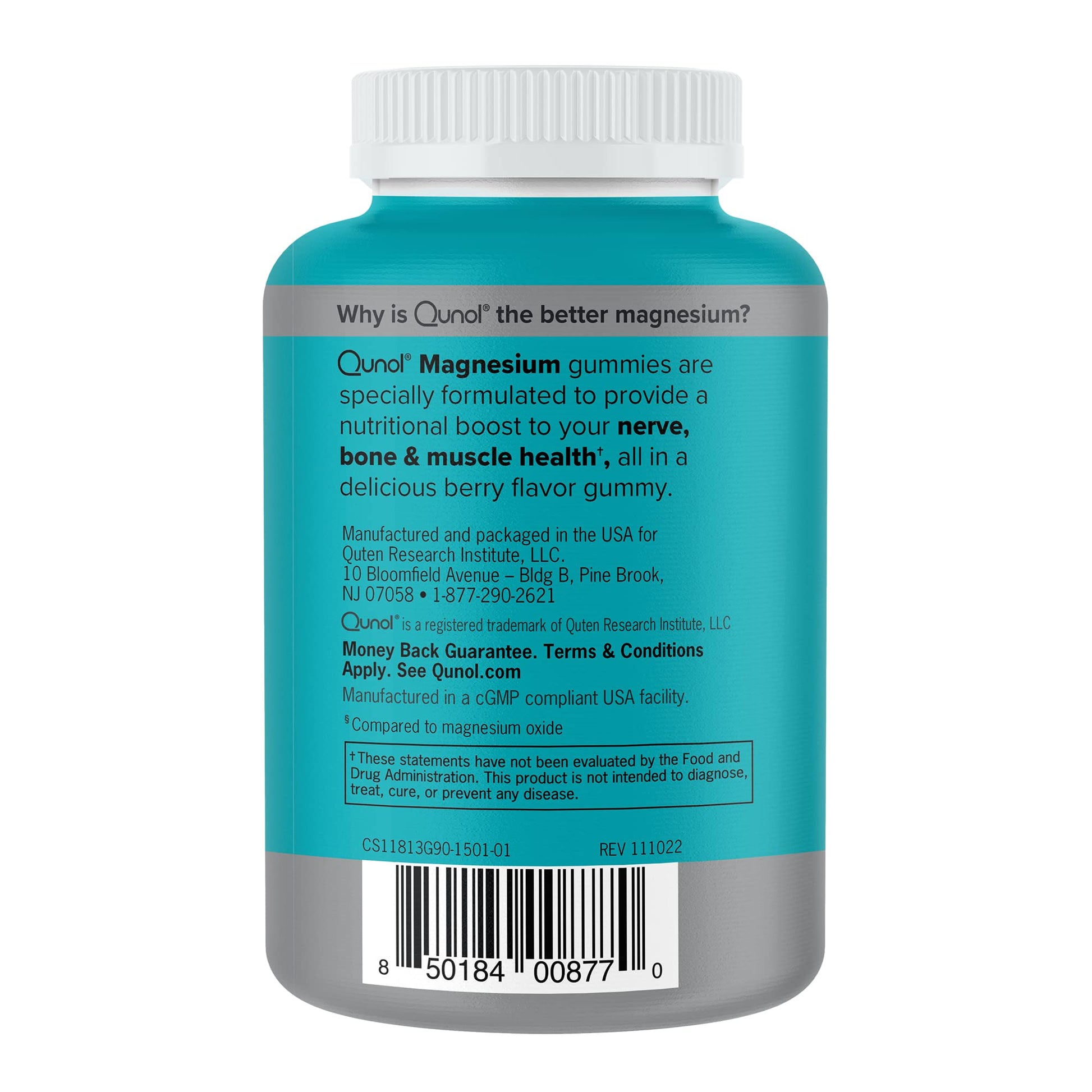 Qunol Magnesium Gummies for Adults, 200mg Elemental Magnesium (from 1,750mg Magnesium Citrate), High Absorption Magnesium Supplement, Supports Nerve, Bone and Muscle Health, Vegetarian, 90 Count Qunol Au supplements