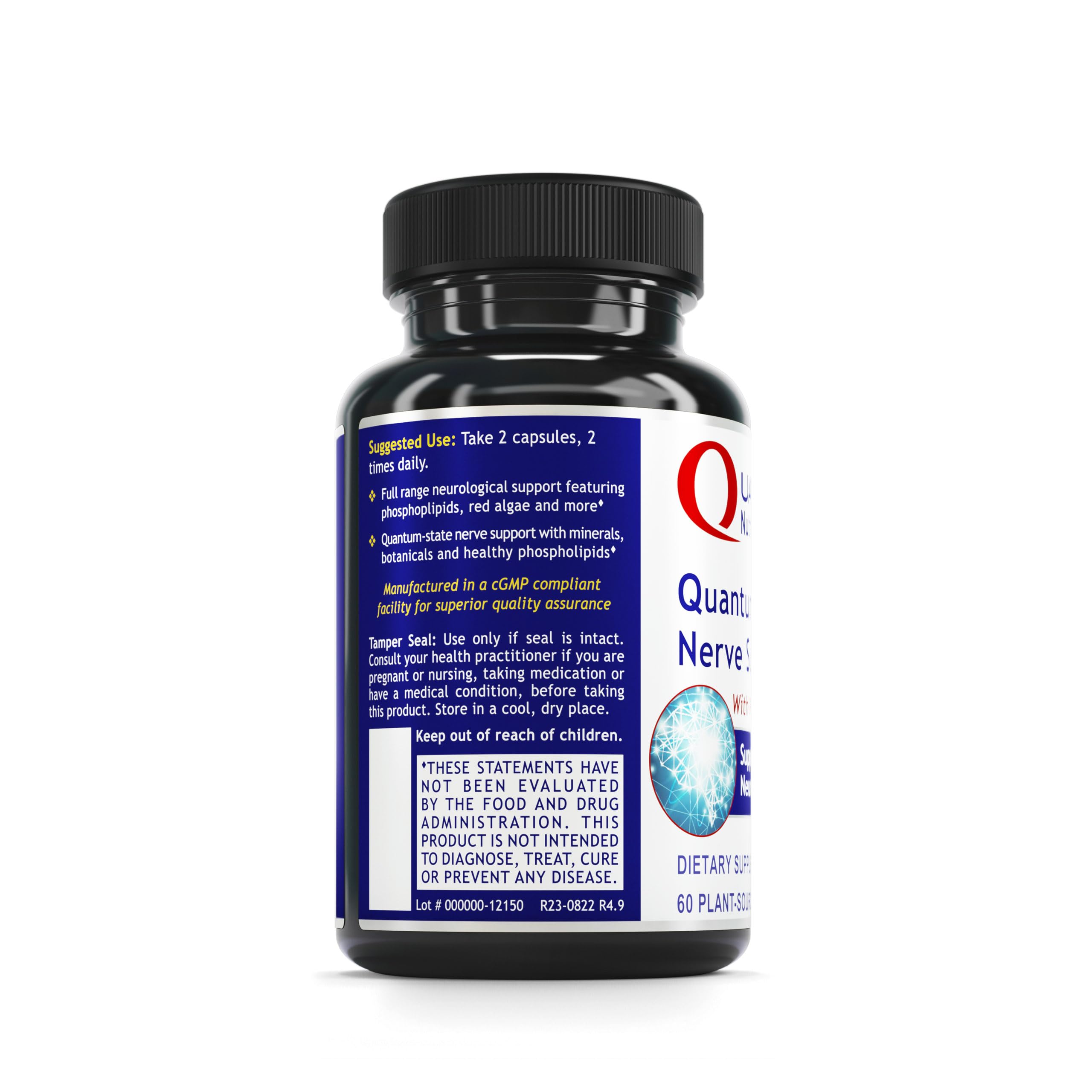 Quantum Nutrition Labs Nerve Support - Nerve Health Supplements, Brain Supplements, Nootropic with Rhodiola Rosea, Brain & Nerve Health - 60 Vegetarian Capsules Quantum Nutrition Au supplements