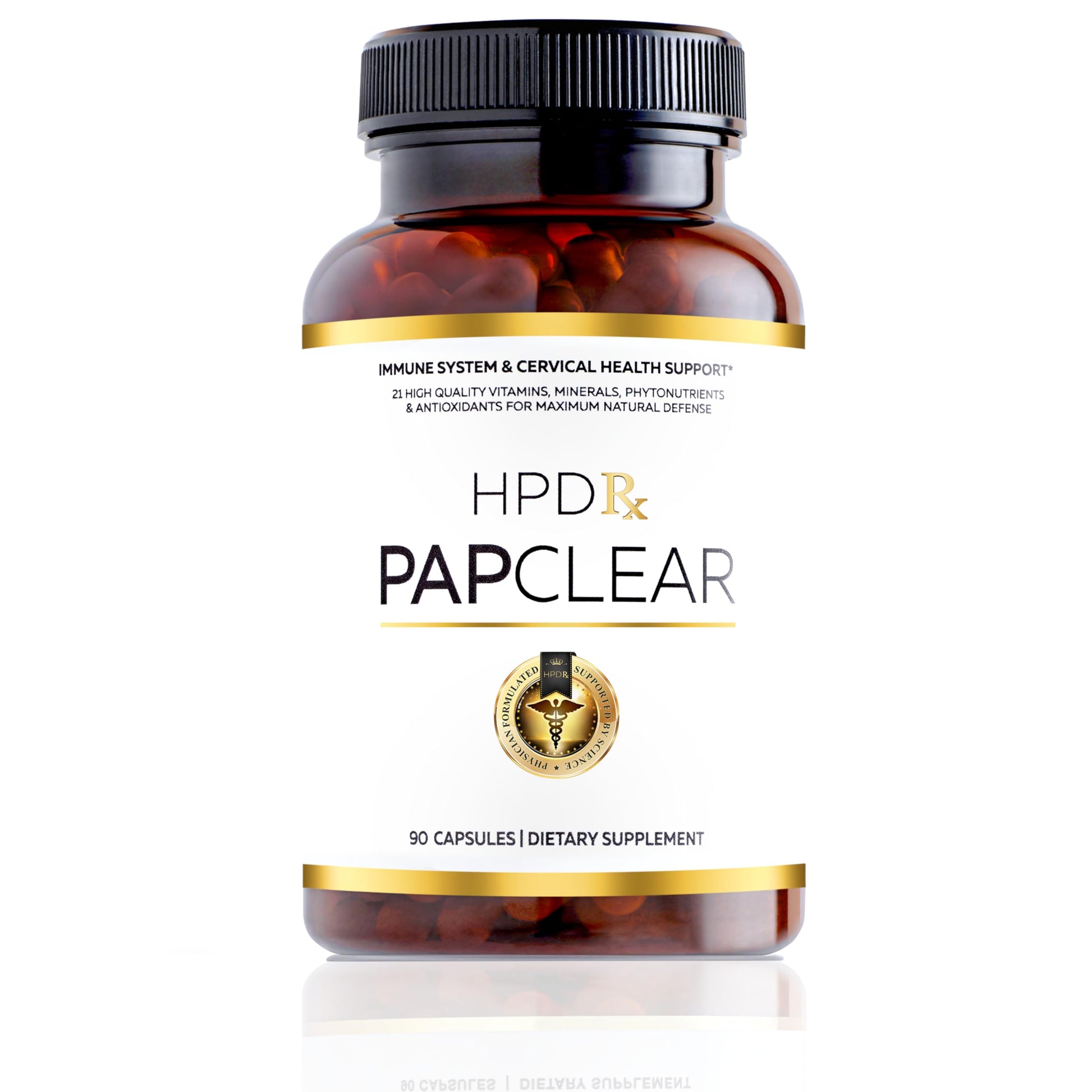 PAPCLEAR Physician Formulated | All Natural Immune Support Supplement | Advanced Powerful Immunity Booster | 21 Vitamins & Nutrients with Organic Shiitake Mushroom & Lycopene | 90 Capsules | Pack of 1 HPD Rx Au supplements