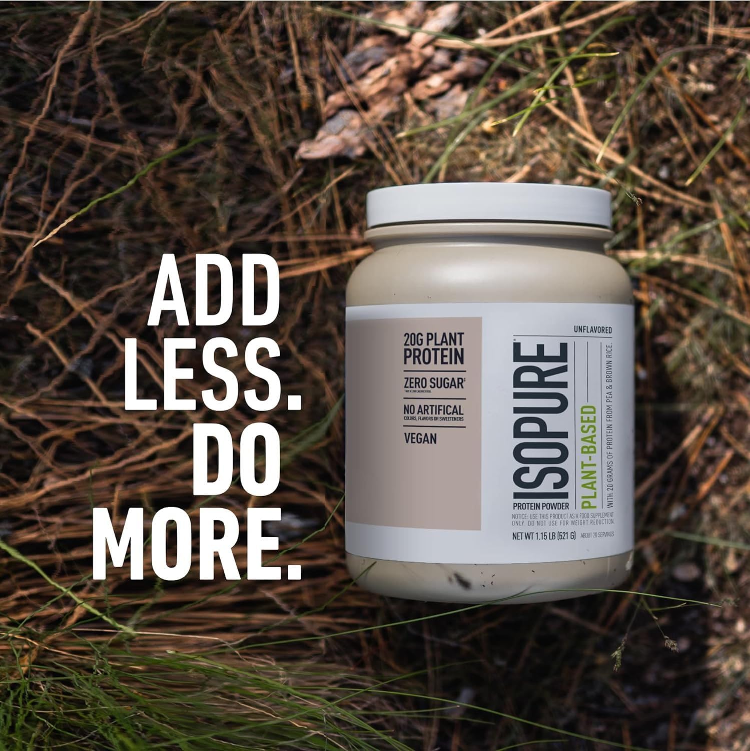 Bundle of Isopure Unflavored Organic Vegan Pea Protein Powder, Dairy Free with Amino Isopure Au supplements
