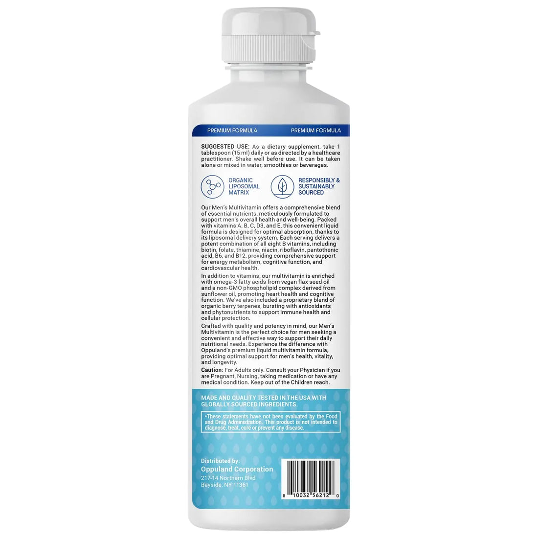 oppuland - Men's Multivitamin - Liquid Supplement - Liposomal Delivery - Daily Multi Vitamin with Biotin B Complex Omega-3 - Hair & Nail Support Vitamin oppuland Au supplements