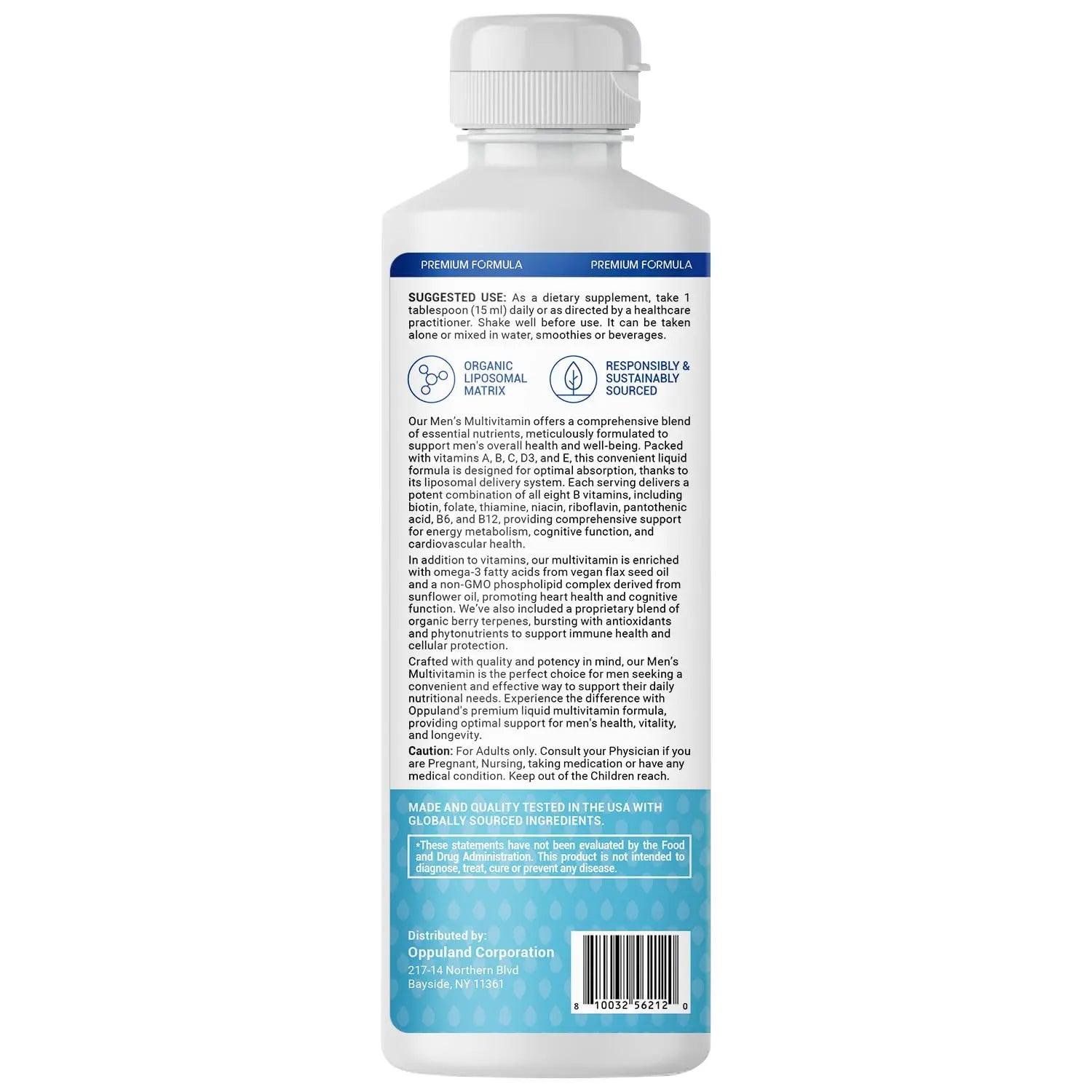 oppuland - Men's Multivitamin - Liquid Supplement - Liposomal Delivery - Daily Multi Vitamin with Biotin B Complex Omega-3 - Hair & Nail Support Vitamin oppuland Au supplements