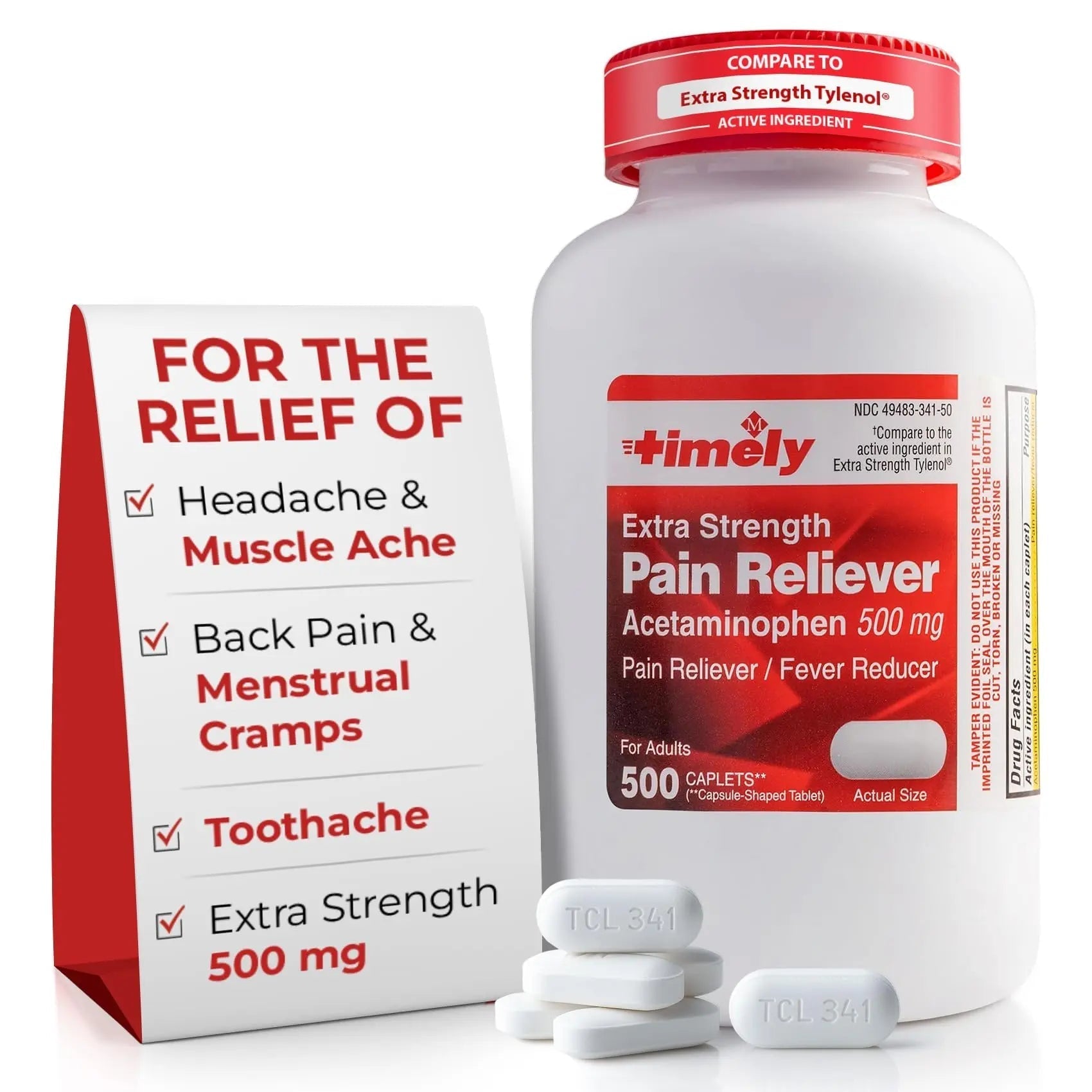 TIME-Cap Labs 500 Caplets Extra Strength Acetaminophen 500mg - Pain Reliever & Fever Reducer for Adults, Helps with Headaches, Backaches, Muscle Pain, Toothaches, Arthritis & Menstrual Cramps TIME-CAP LABS, INC. Au supplements