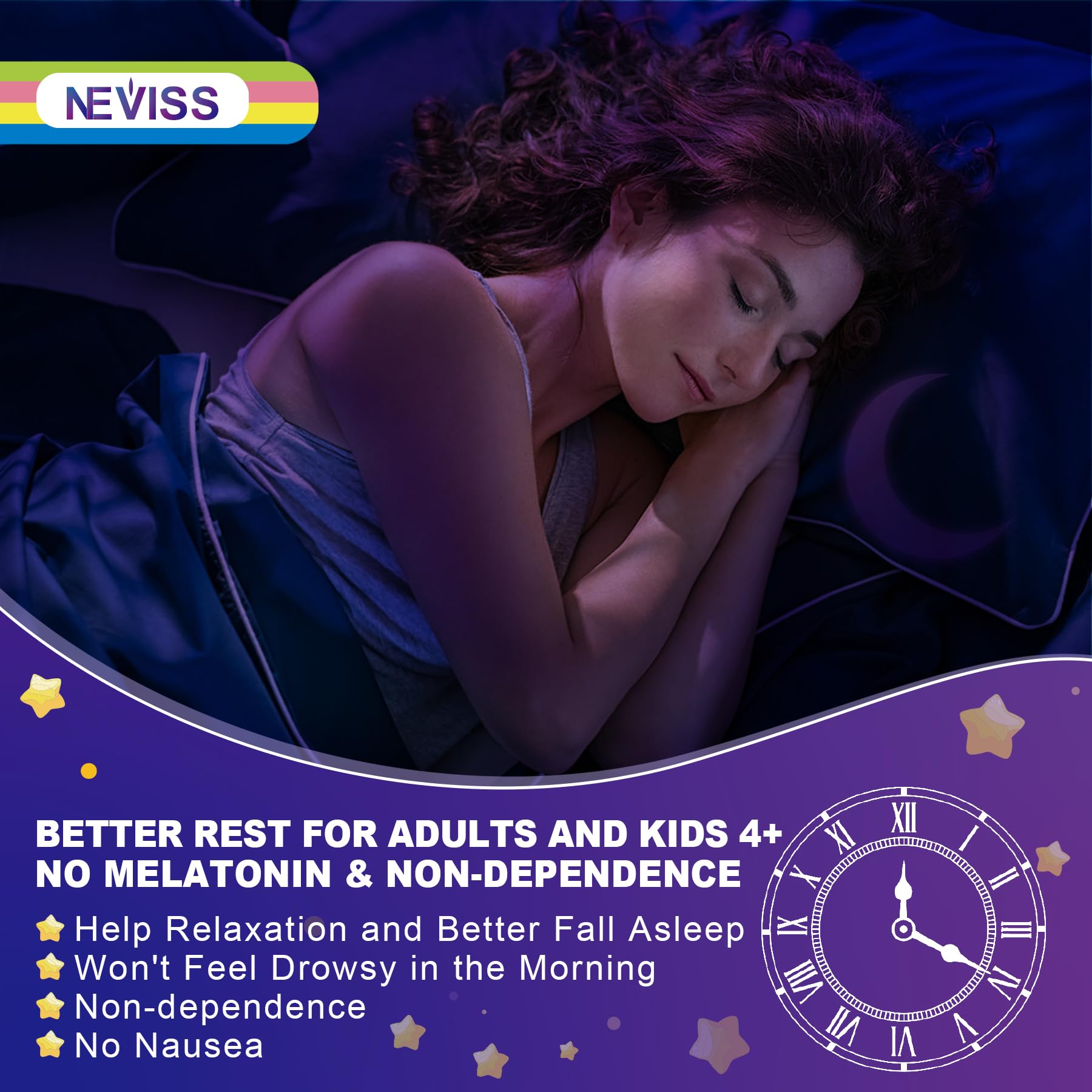 Neviss Magnesium Glycinate + Calcium Filled Gummies for Adults and Kids 4+, Kids Sleep Gummies Melatonin Free, No Sugar Magnesium Supplement w/B6 D3, L-Theanine for Zzz Relax, Brain,Bone,Muscle 2Pack NEVISS Au supplements