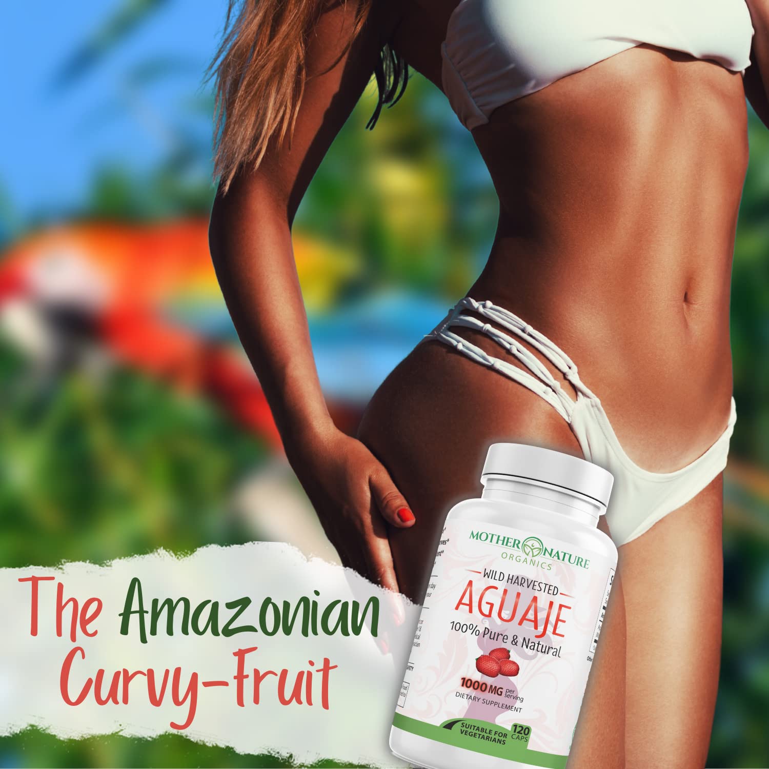 Mother Nature Aguaje Curves Capsules for Women, 1000mg (120ct), Natural & Sustainably Sourced Aguaje Fruit from Peru for Female Health, Hormone Balance, Curve Enhancer, Vegan, Non-GMO & Gluten-Free Mother Nature Organics Superfoods for Organic Living Au supplements