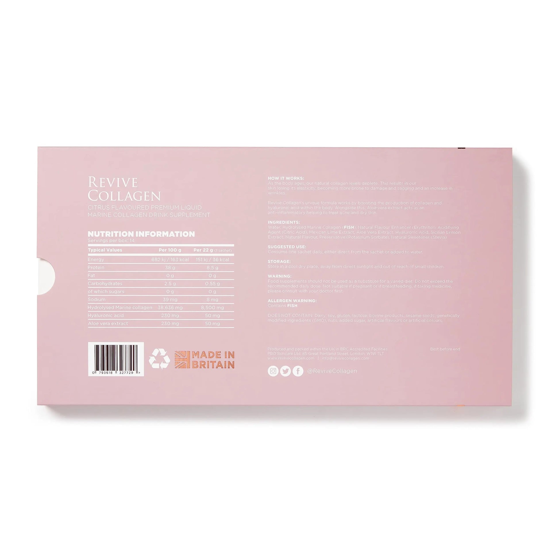 Revive Collagen Premium 8,500mg Hydrolysed Marine Collagen Drink with Added Hyaluronic Acid & Aloe Vera Revive Collagen Au supplements