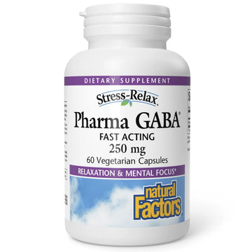 Natural Factors Pharma GABA - Dietary Supplement Supports Calm Sleep & Sleep Quality - Natural, Fast-Working Supplement Aids Focus & Brain Health - 60 Chewable Tablets (60 Servings) Natural Factors Au supplements