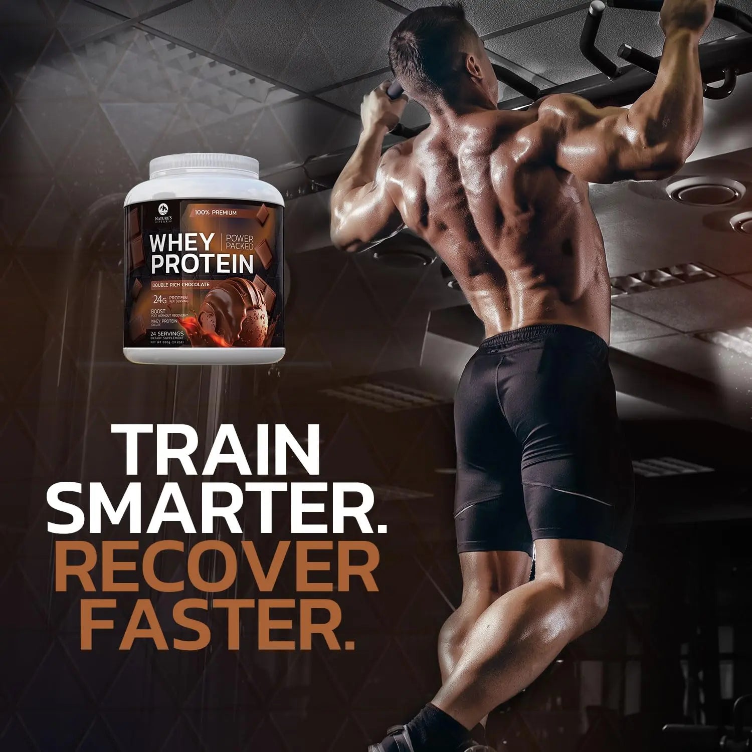 Nature's Premium 100% Whey Protein Powder, 24g of Protein, Double Rich Chocolate Nature's Peak Au supplements