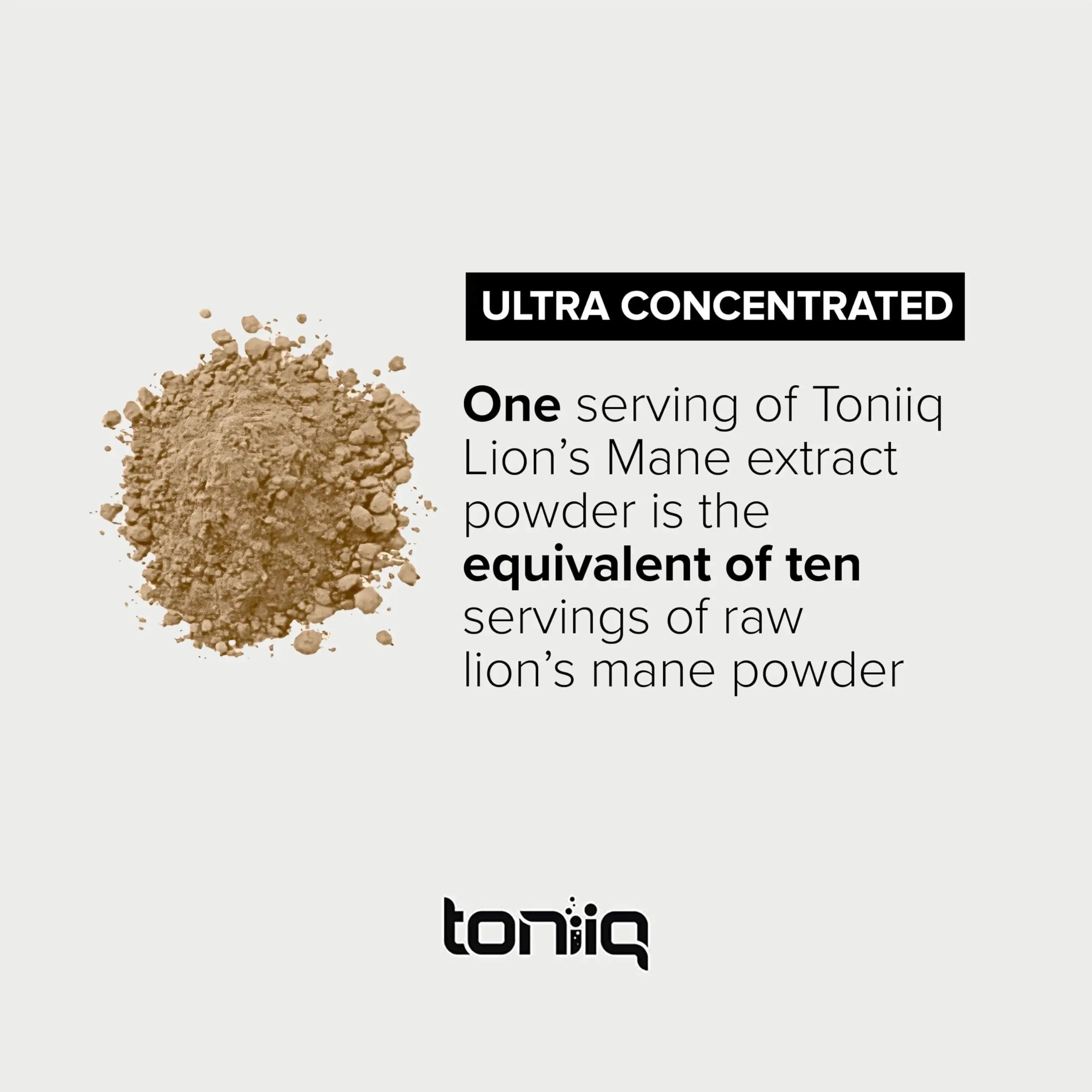 10,000mg 10x Concentrated Ultra High Strength Organic Lions Mane Powder Toniiq Au supplements