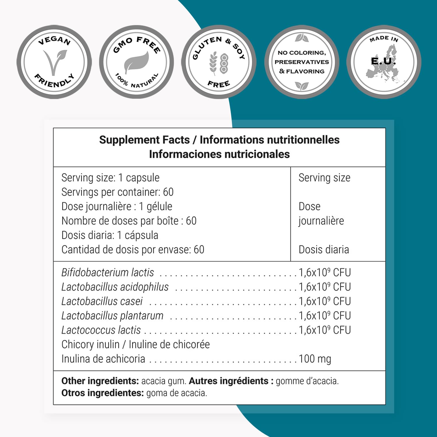 Supersmart - Probio Forte 8 Billion CFU per Capsule (Advanced Formula) - Daily Probiotics Supplement for Women & Men | Non-GMO & Gluten-Free - 60 DR Caps Supersmart Au supplements