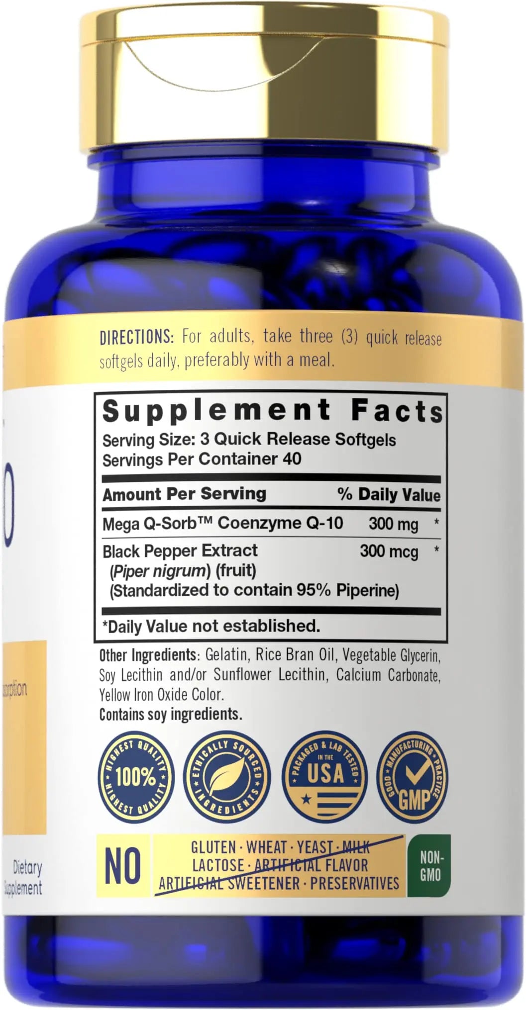 Carlyle CoQ10 300mg | 120 Softgels | Mega Q-Sorb Coenzyme Q-10 | with Black Pepper Carlyle Au supplements