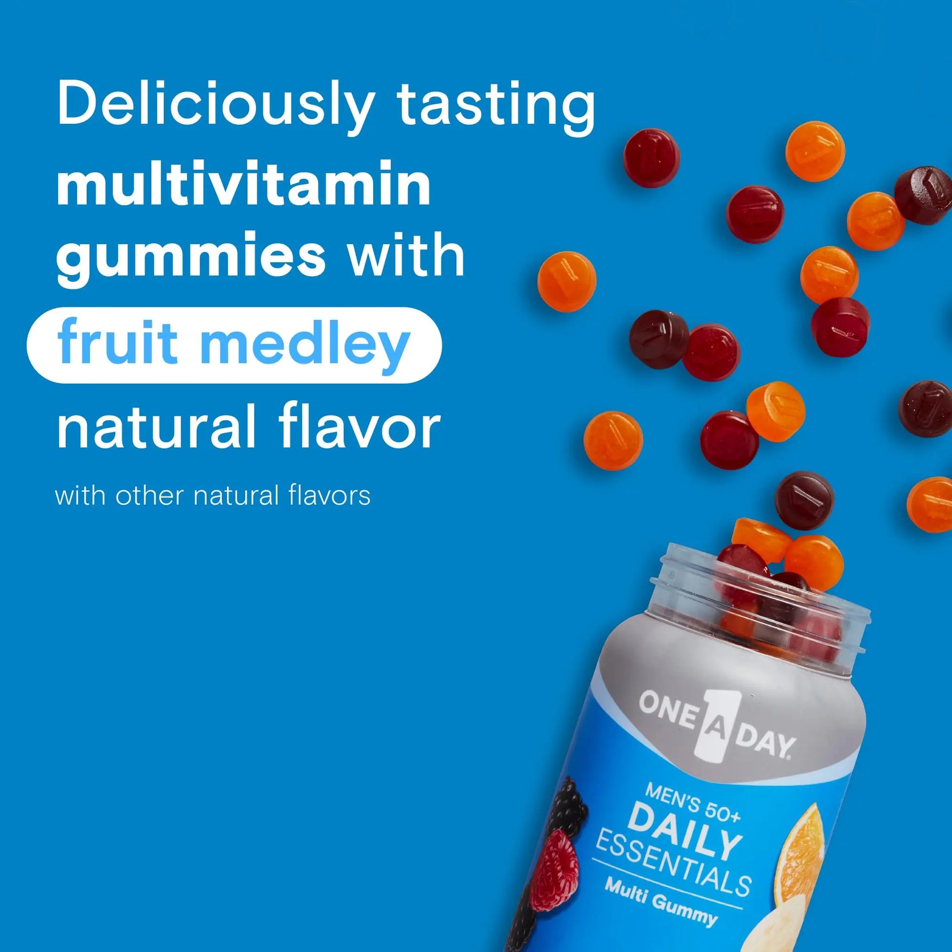 One A Day Men’s 50+ Daily Essentials Multivitamin Gummies, Multivitamin for Men Over 50, Fruit Medley Flavor, 120 Gummies ONE A DAY Au supplements
