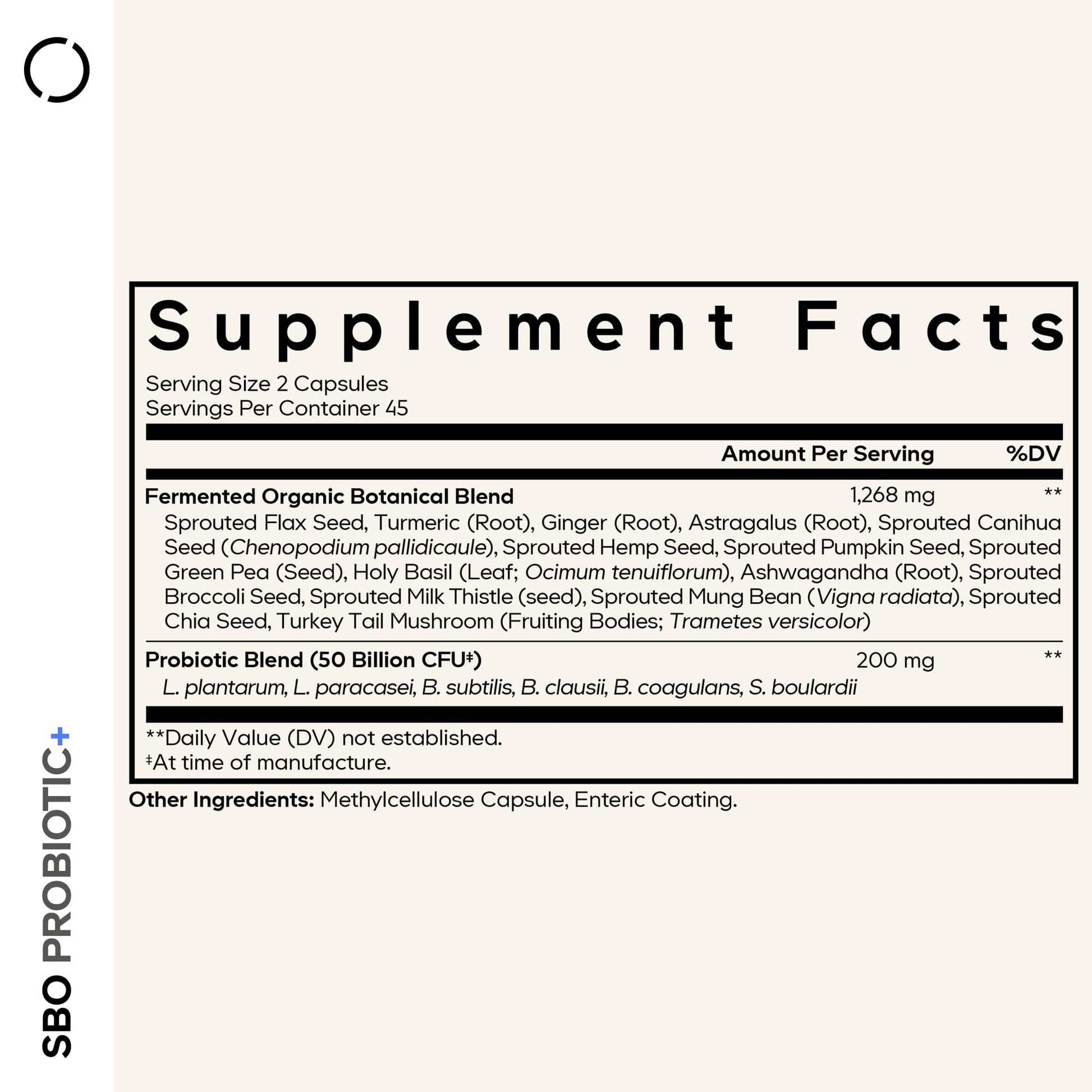 Codeage SBO Probiotics, 50 Billion CFUs Per Serving, Multi Strain Soil Based Organisms Blend and Organic Fermented Botanical Blend, Shelf-Stable, 90 Capsules Codeage Au supplements